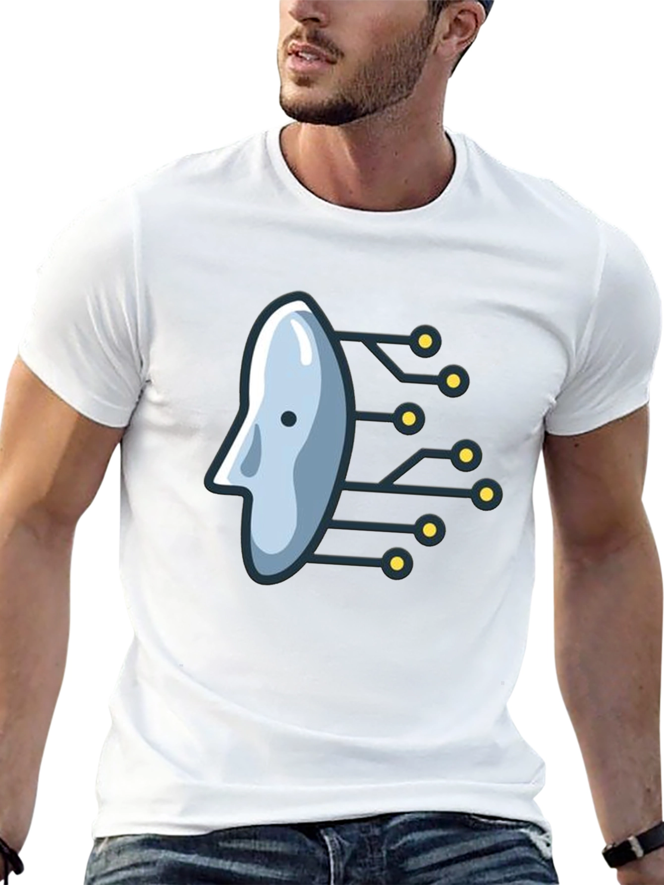 Tech Head Graphic Tee - Modern Style
