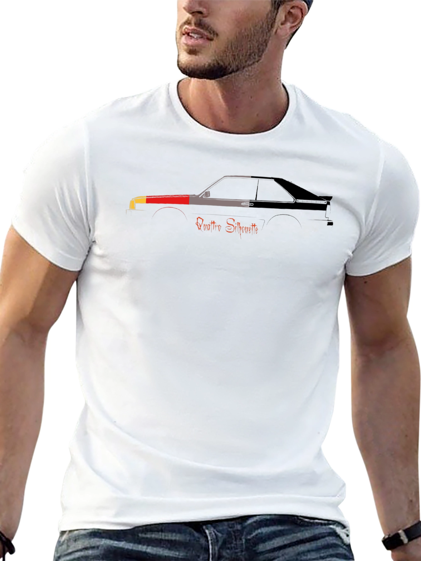 Quattro Silhouette Black T-Shirt - Automotive Enthusiast Apparel