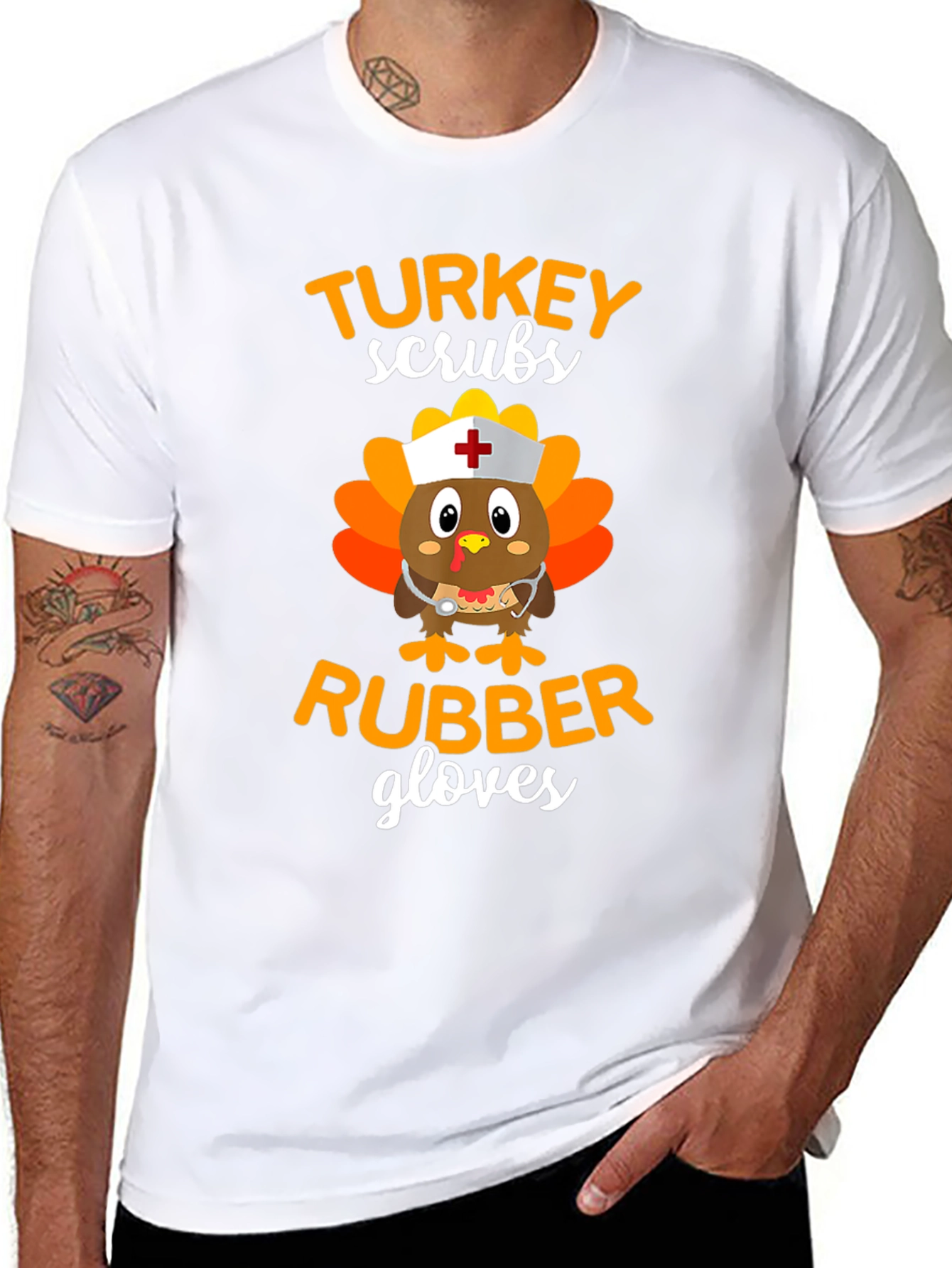 Turkey Scrubs Rubber Gloves T-Shirt