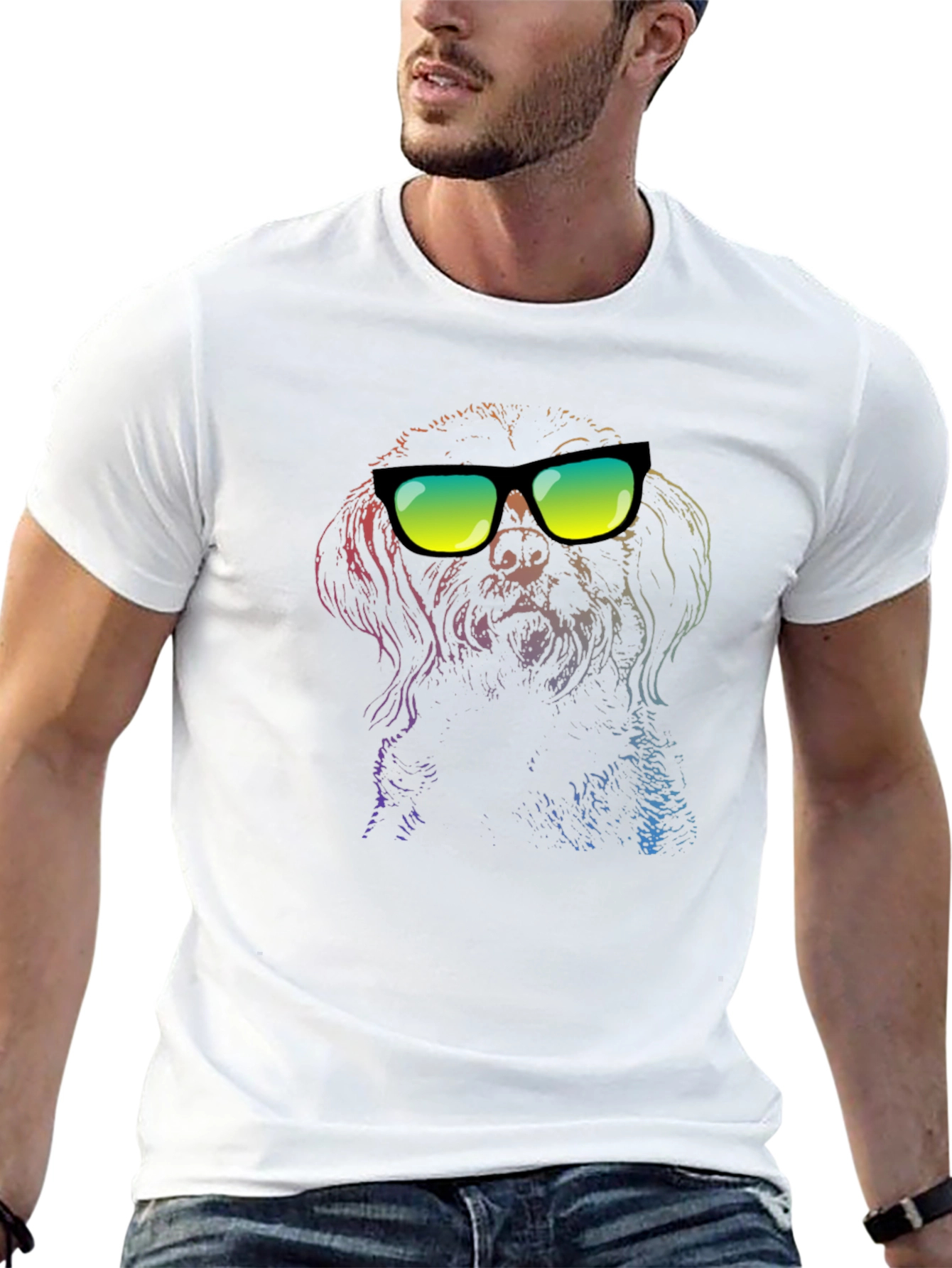 Cool Dog Graphic T-Shirt - Unisex Black Tee