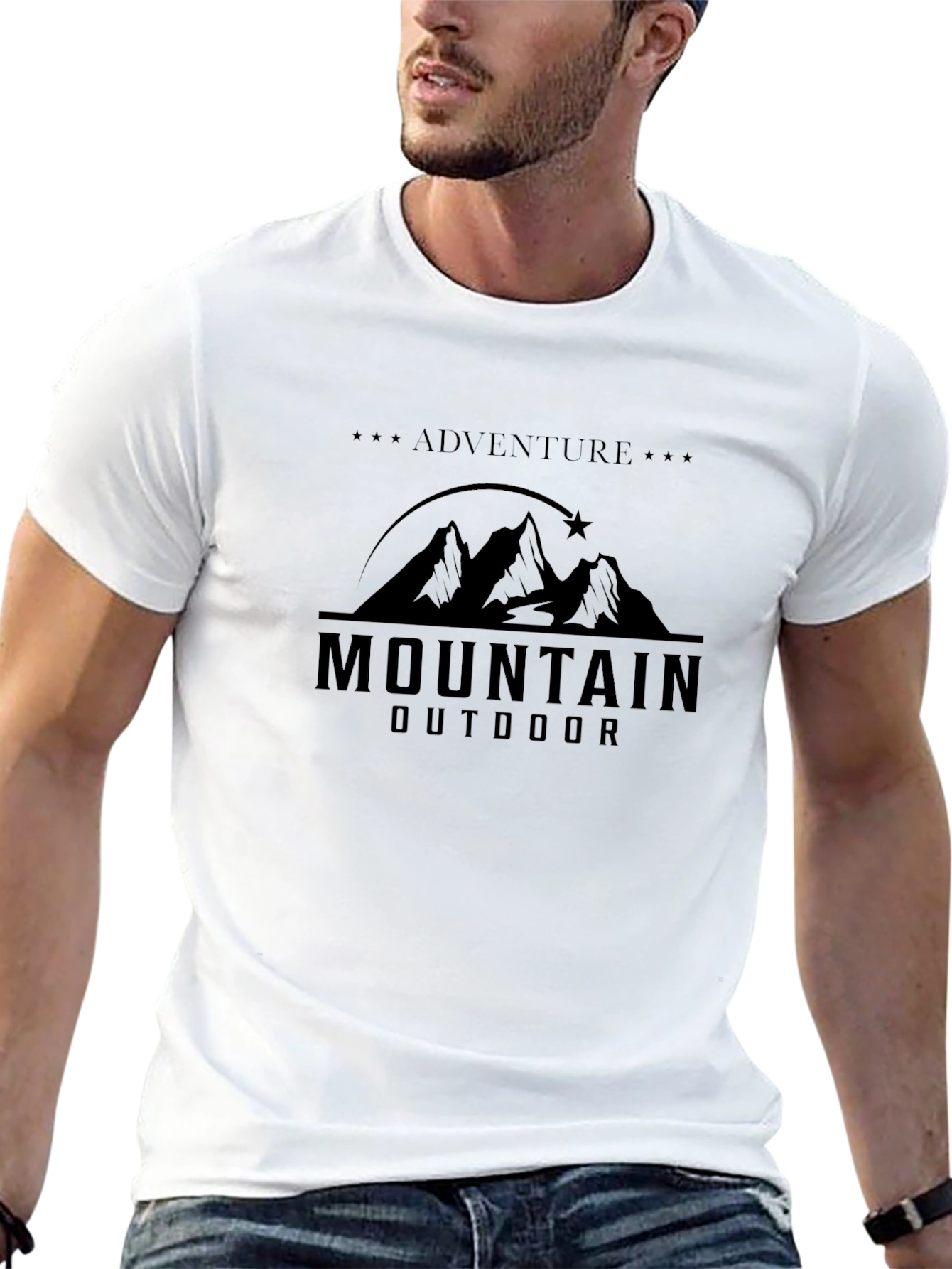 Adventure Mountain Outdoor Graphic Black T-Shirt