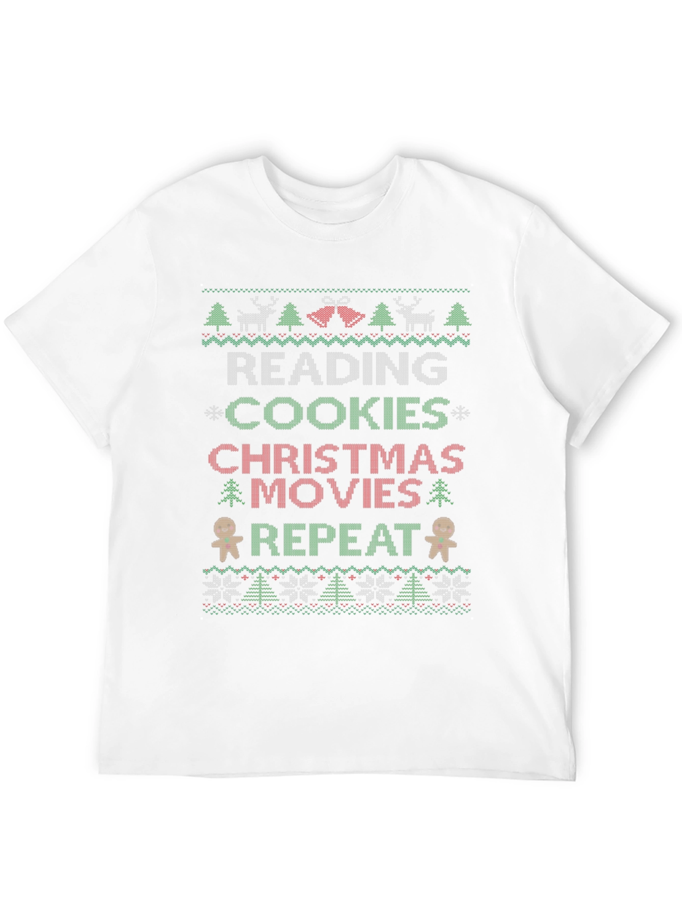 Festive Reading Cookies Christmas Movies Repeat T-Shirt