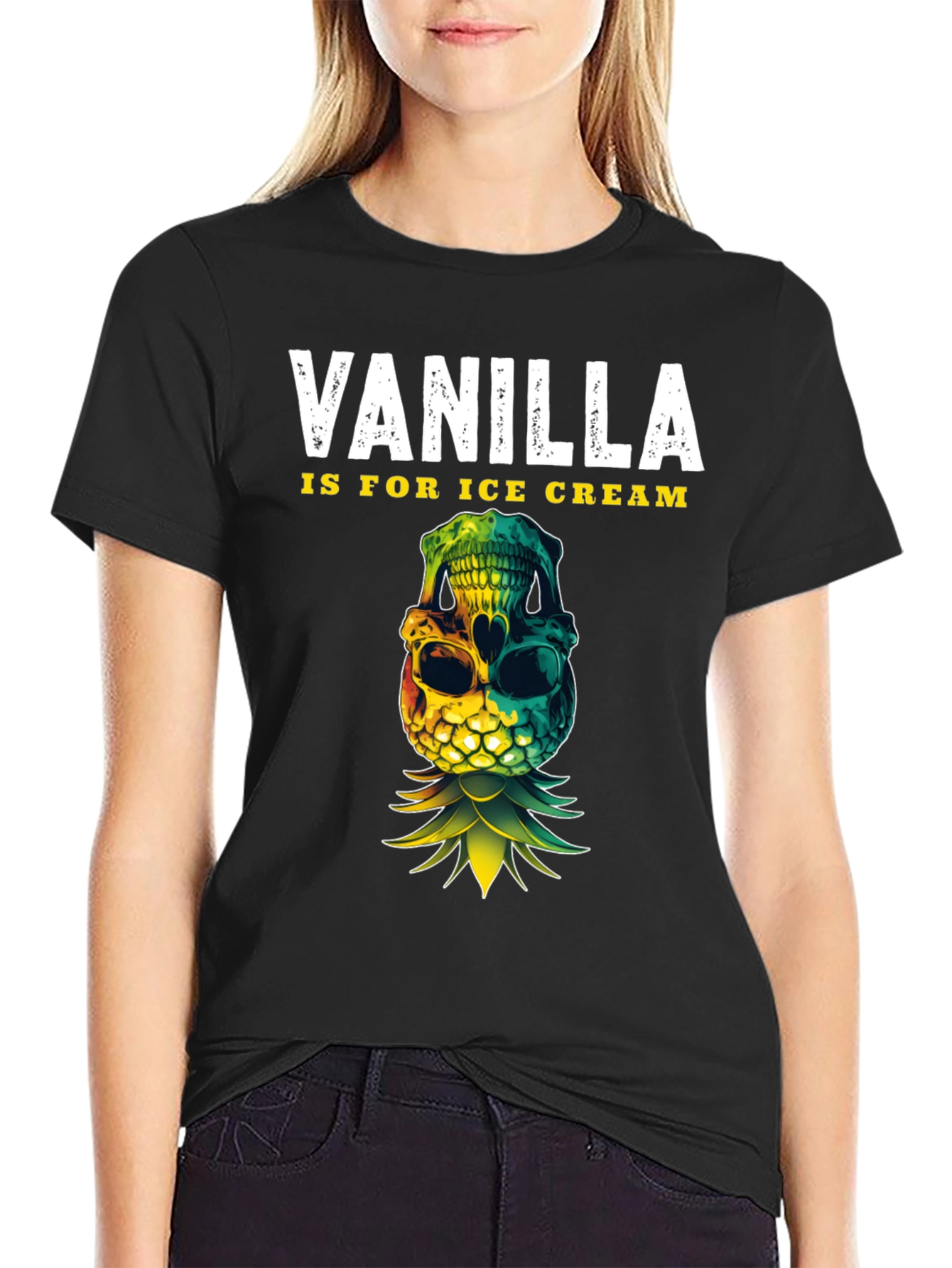 Vanilla Ice Cream Skull Pineapple T-Shirt
