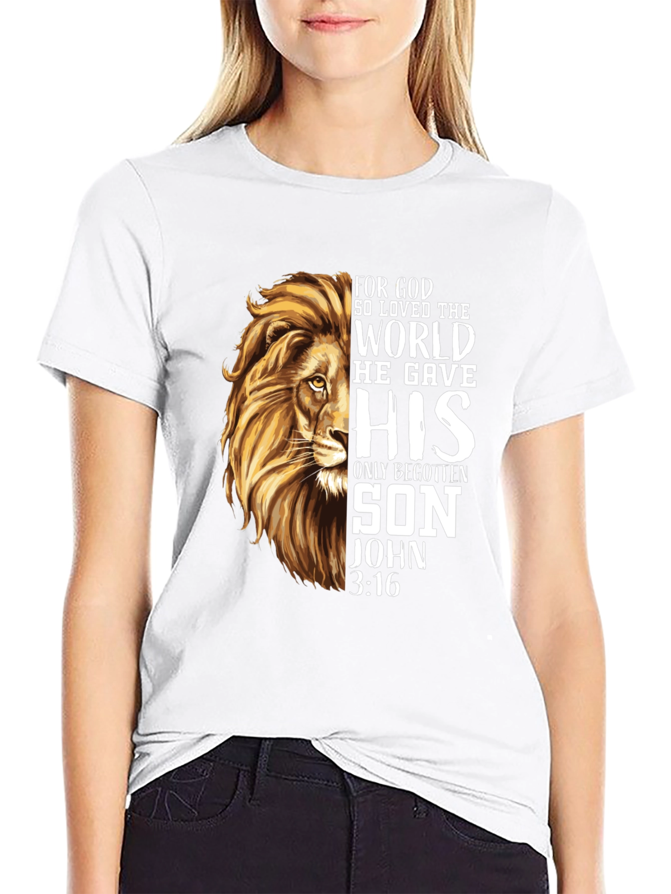 Lion of Judah Christian T-Shirt - John 3:16 Tee