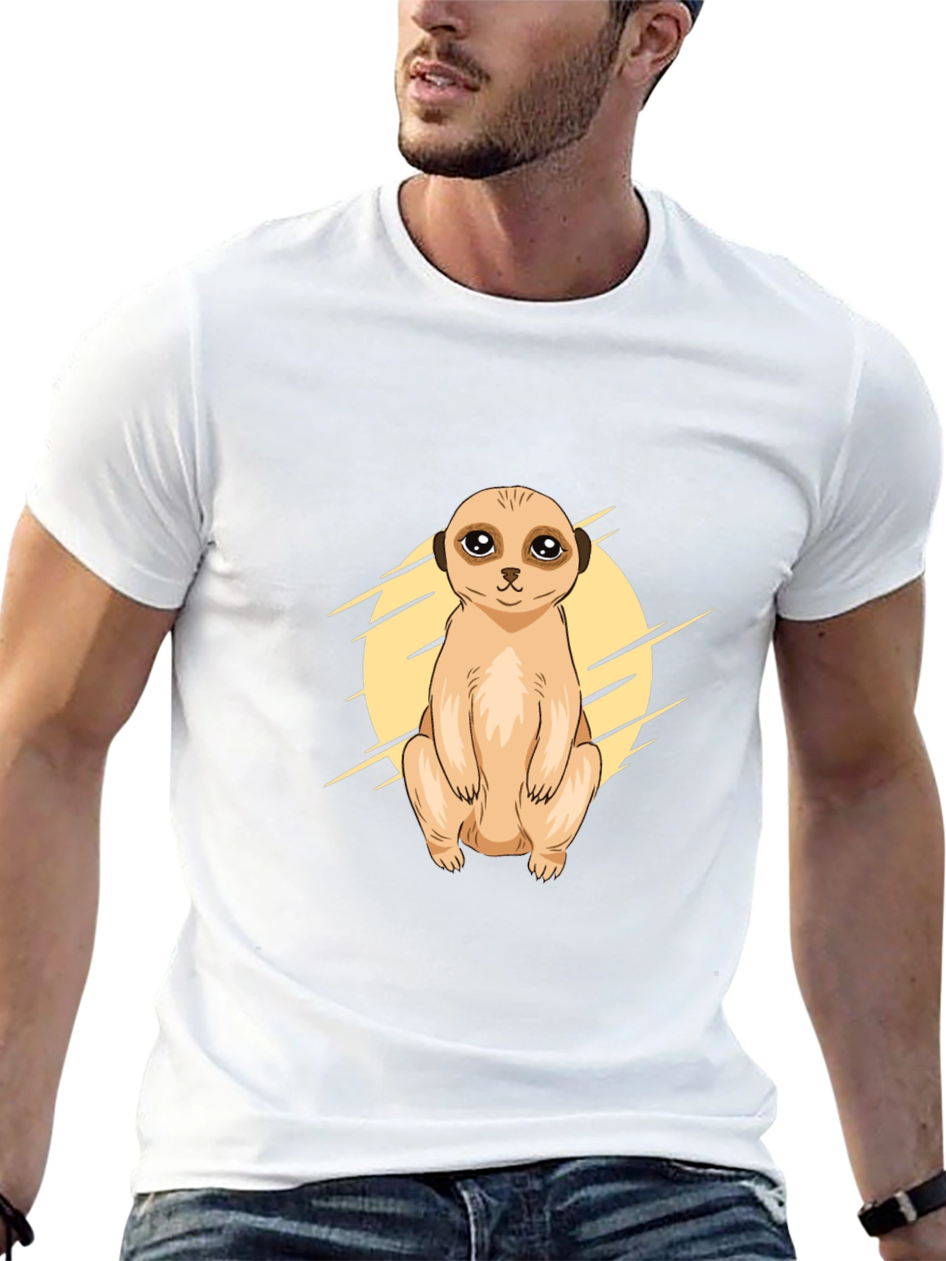 Meerkat Graphic Tee - Black Cotton T-Shirt