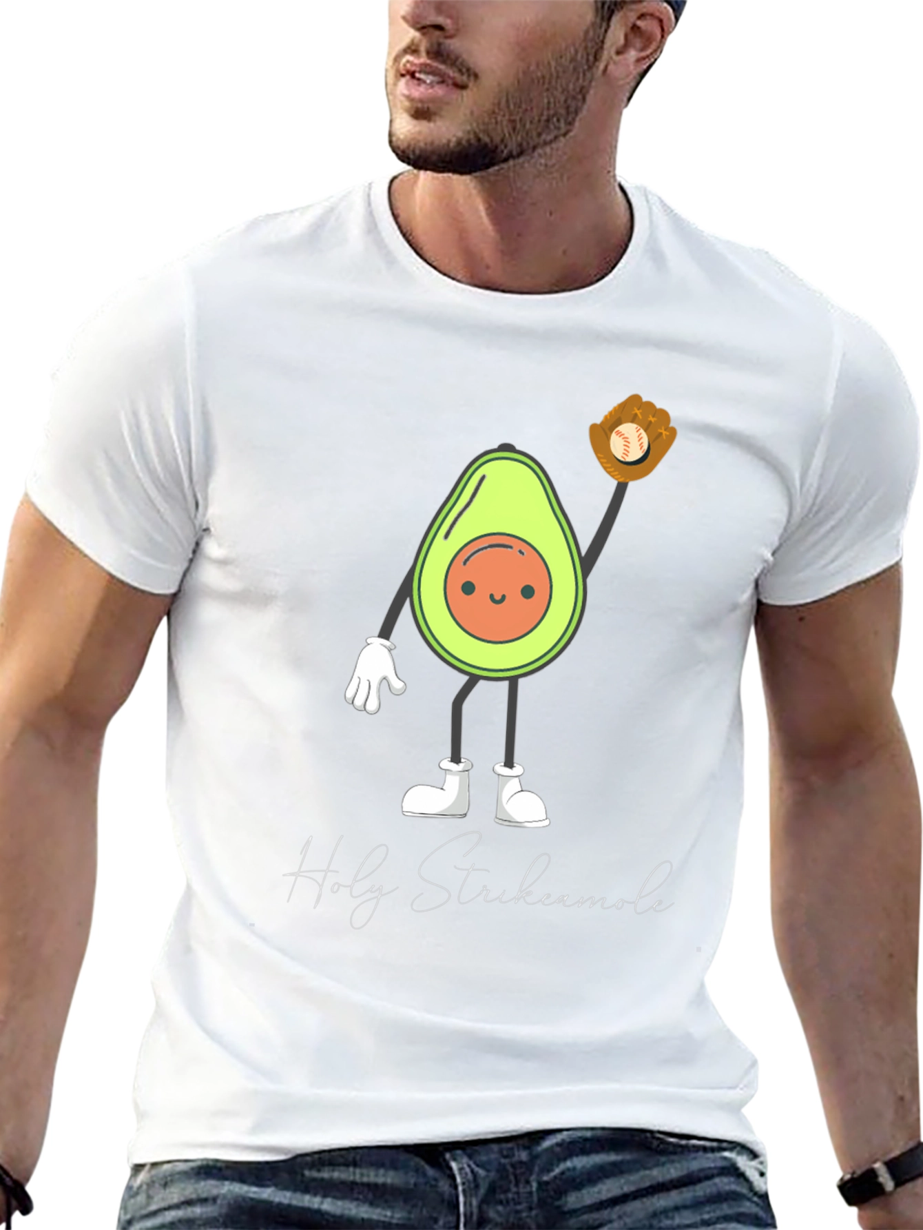 Funny Holy Strikecamole Avocado Baseball Graphic Tee