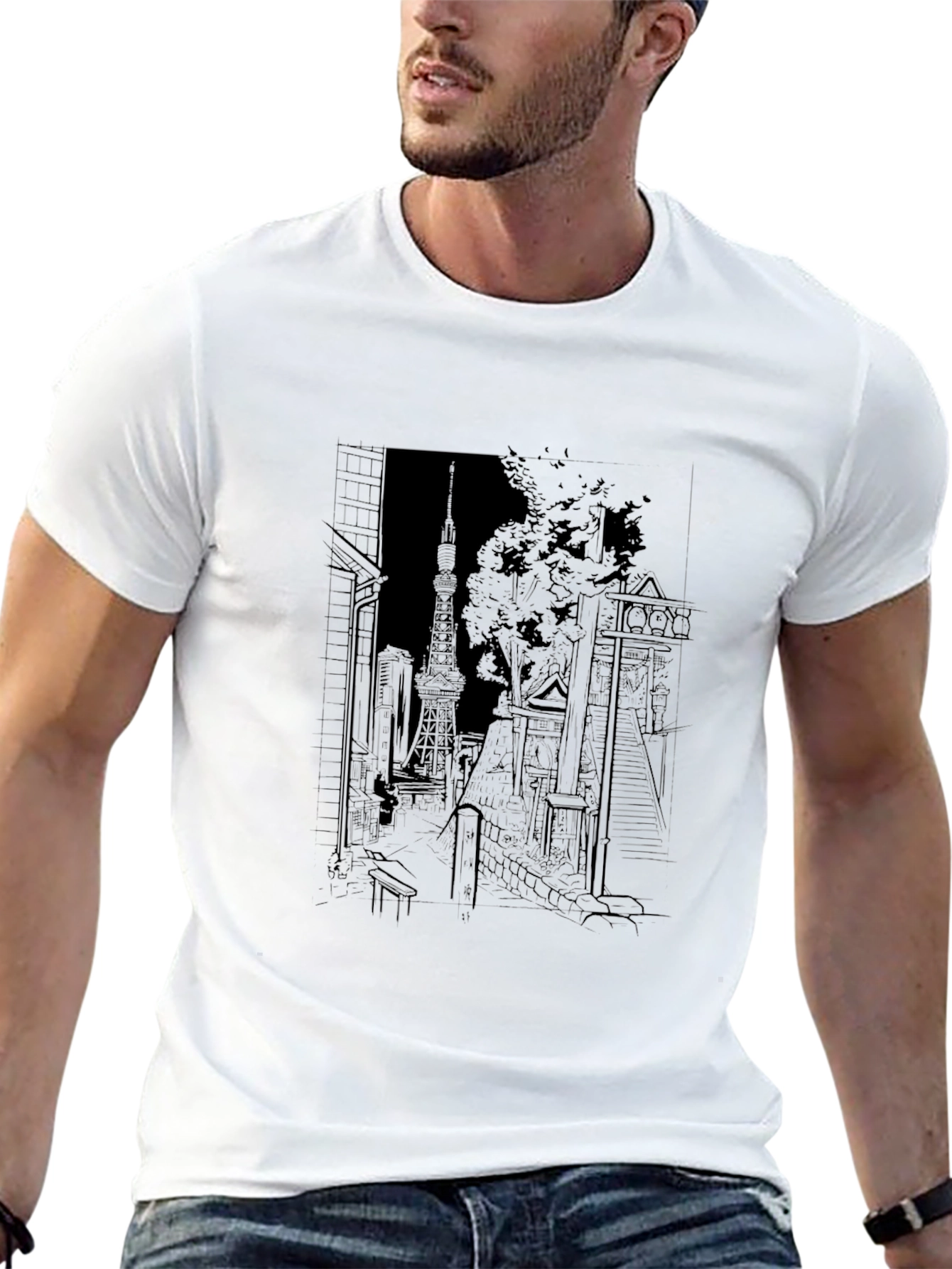 Tokyo Tower Graphic Print T-Shirt - Urban Style Tee