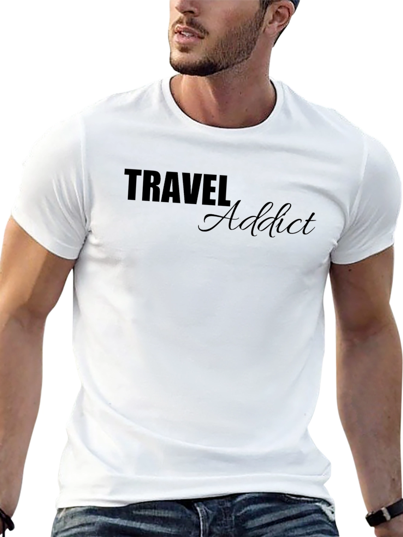 Travel Addict Graphic Tee - Comfortable Fit