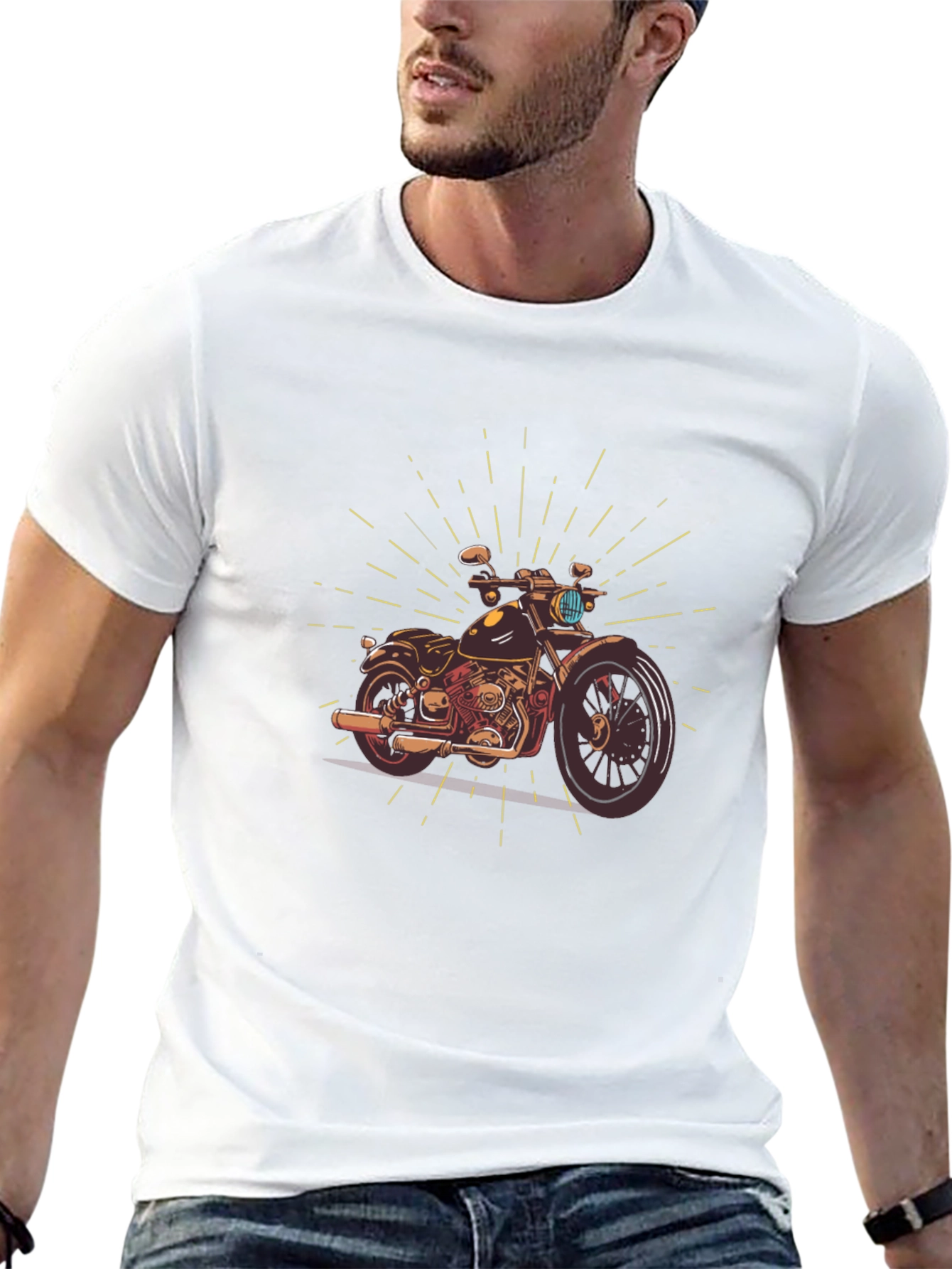 Motorcycle Graphic Tee - Classic Biker Style