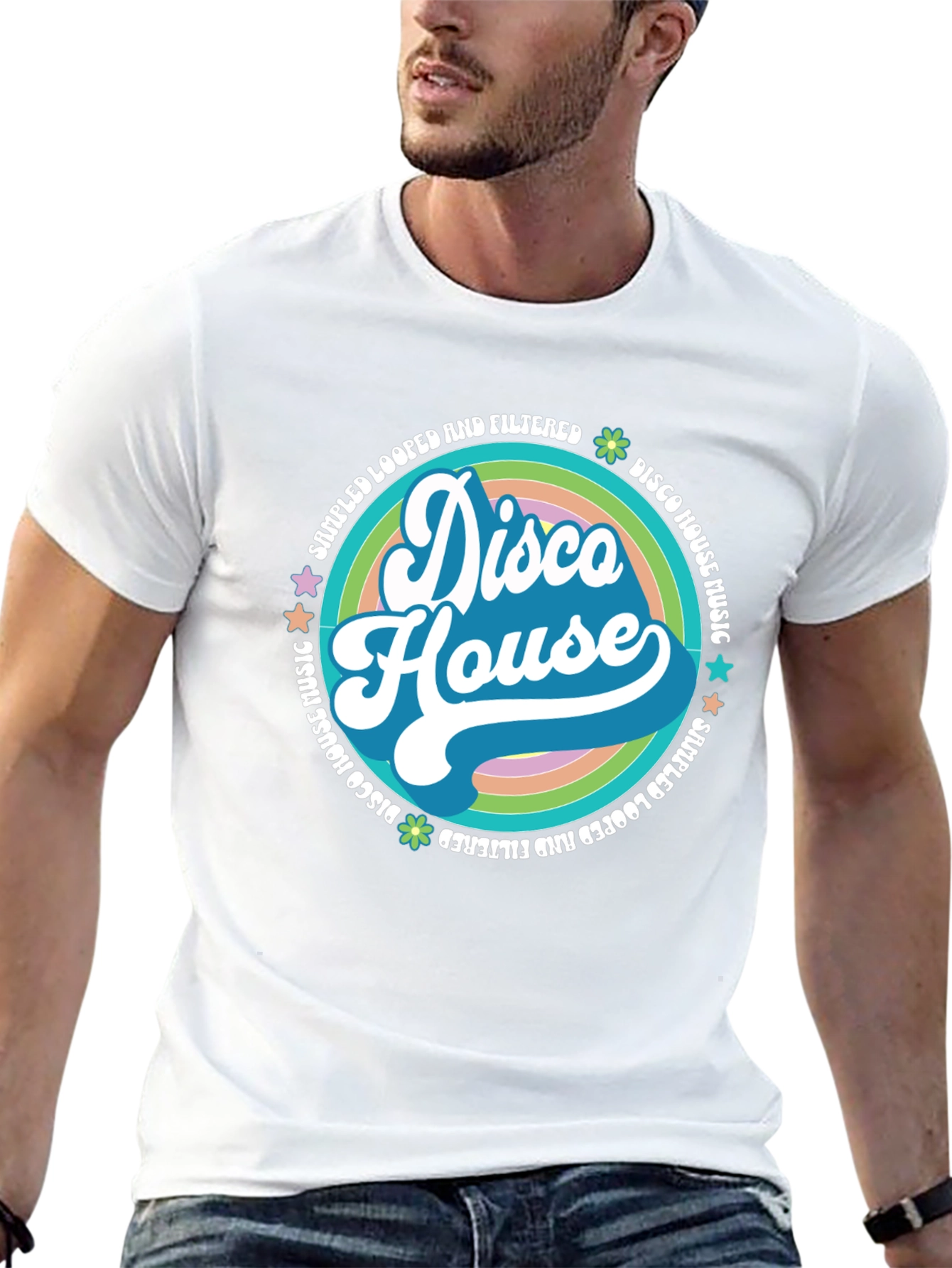 Retro Disco House Music Graphic T-Shirt