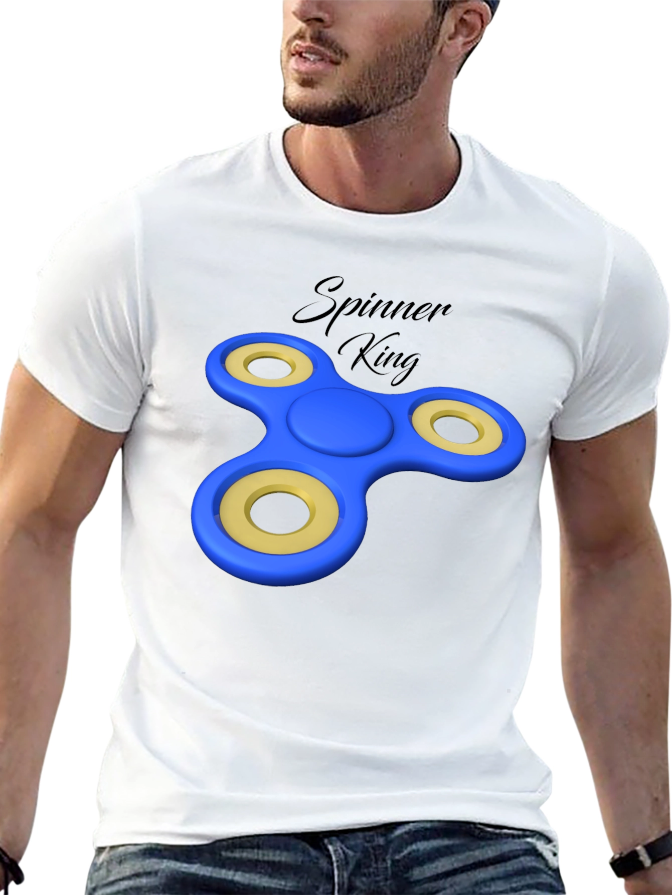 Spinner King Black Graphic Tee - Fun Design