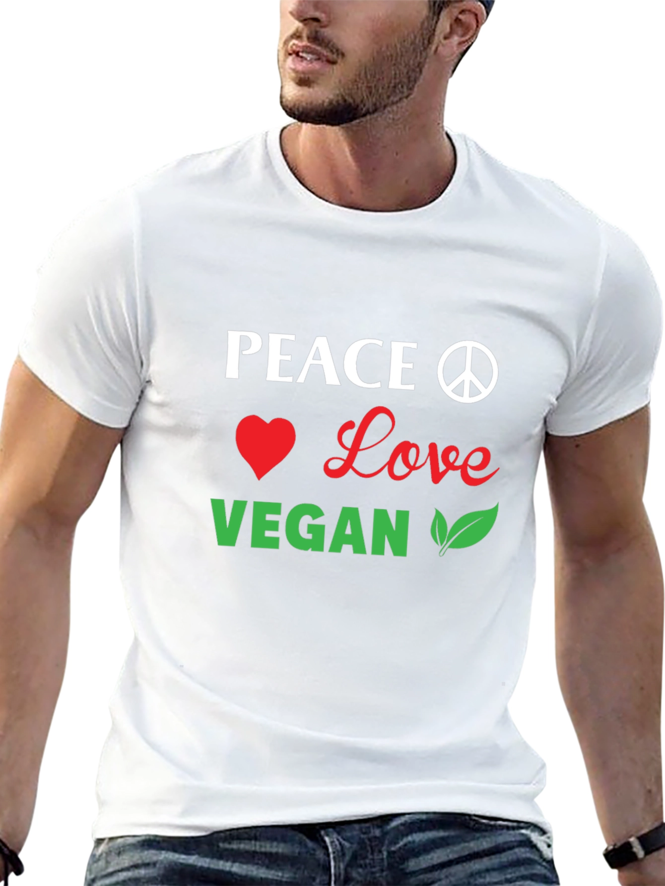 Peace Love Vegan Graphic T-Shirt - Unisex