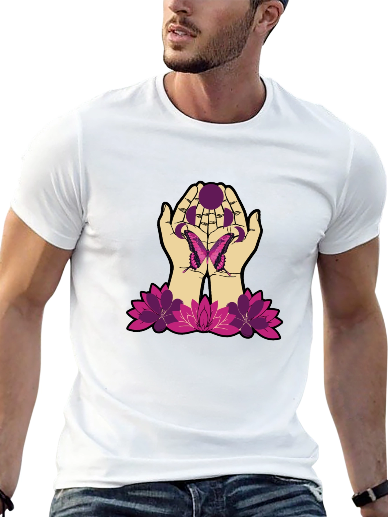 Butterfly Hands Graphic Tee - Black