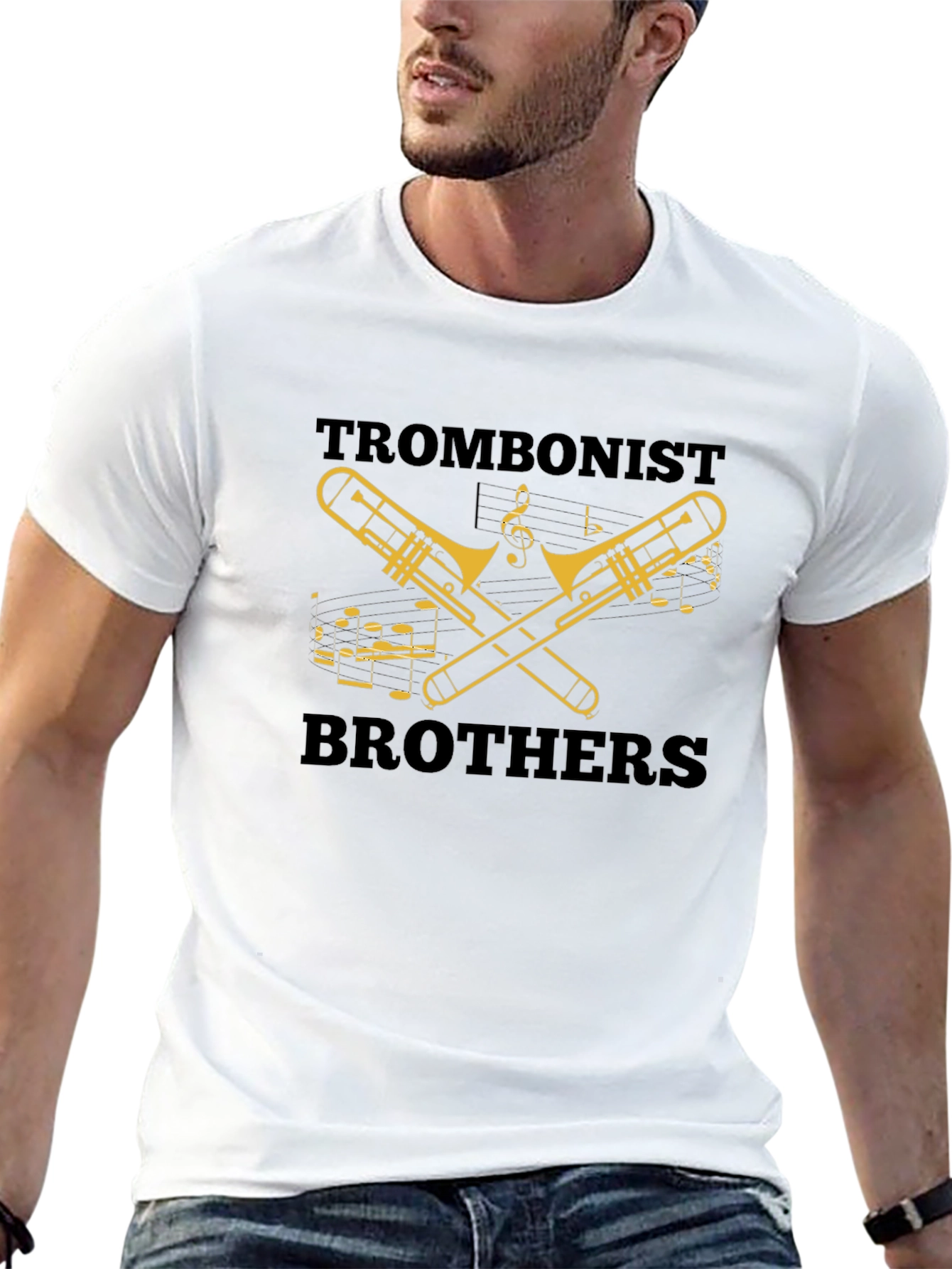 Trombonist Brothers Black T-Shirt Music Lover