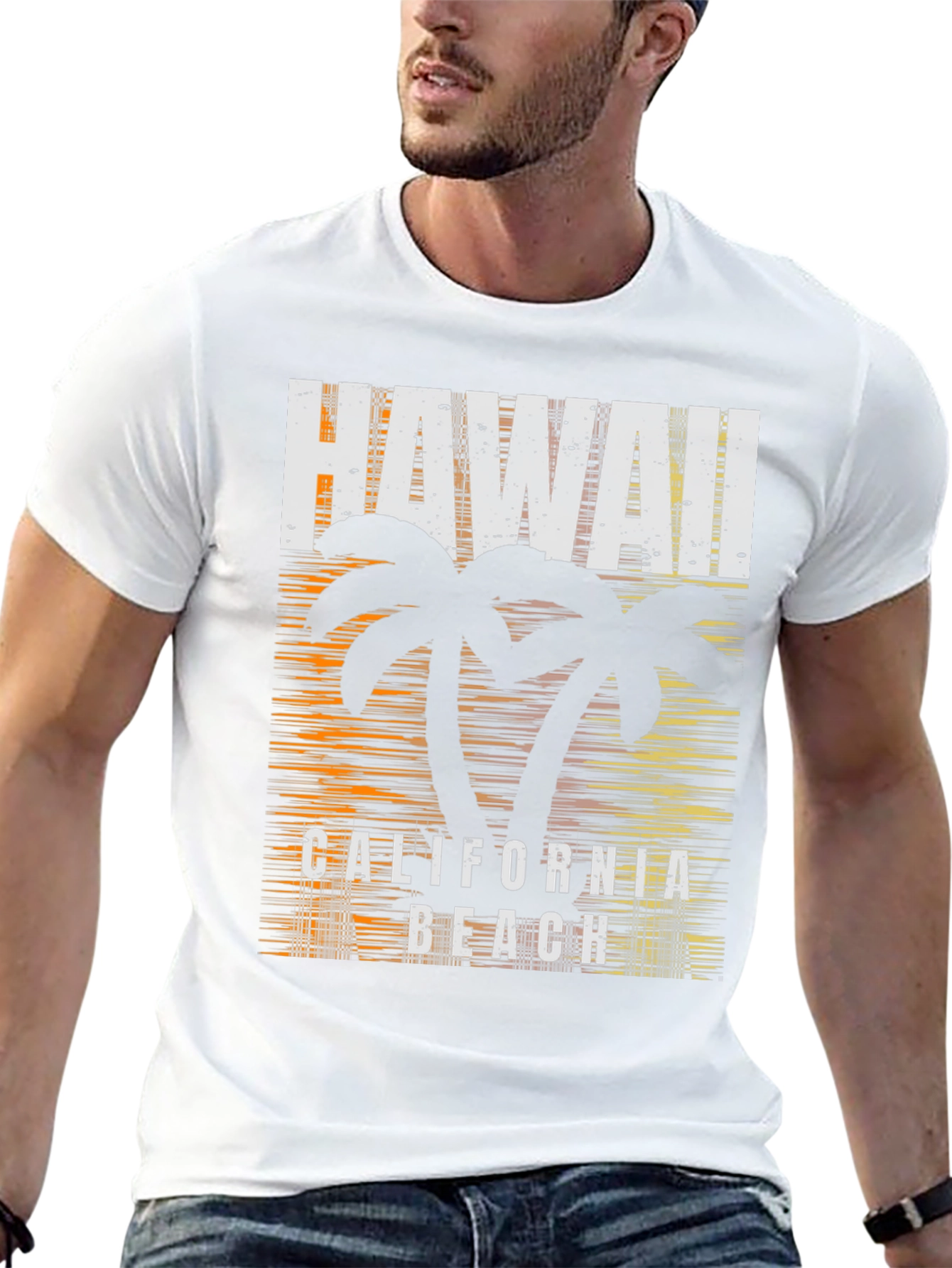 Hawaii California Beach Graphic Print T-Shirt