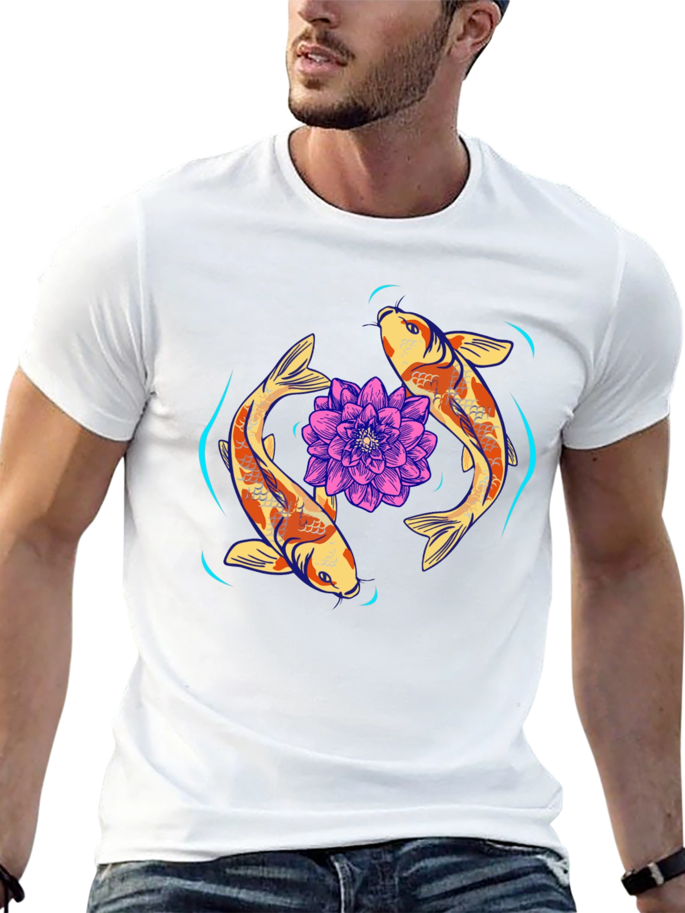 Koi Fish & Lotus Graphic Tee