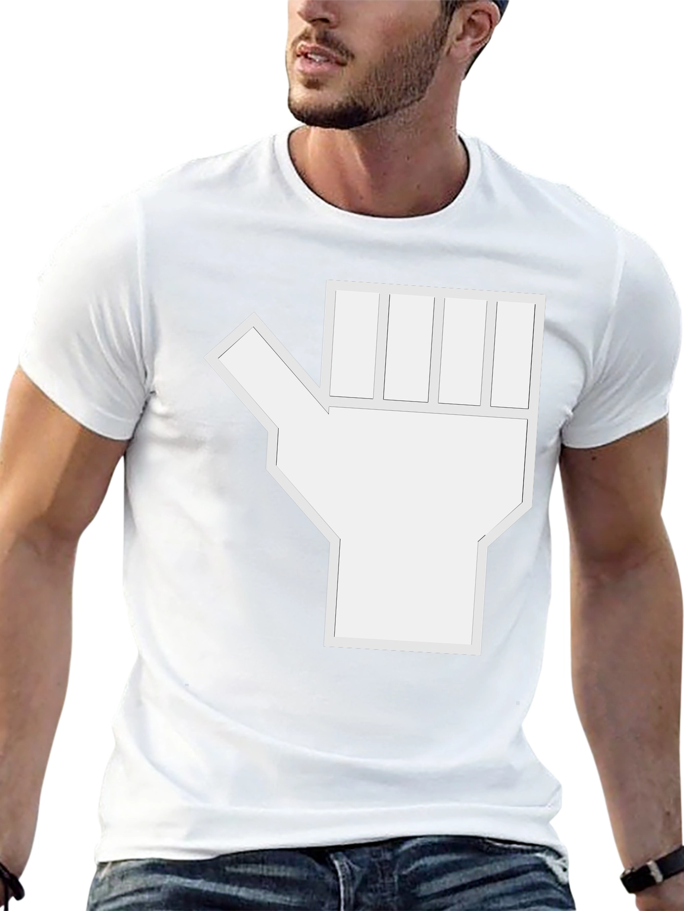 Abstract Graphic Hand Black T-Shirt