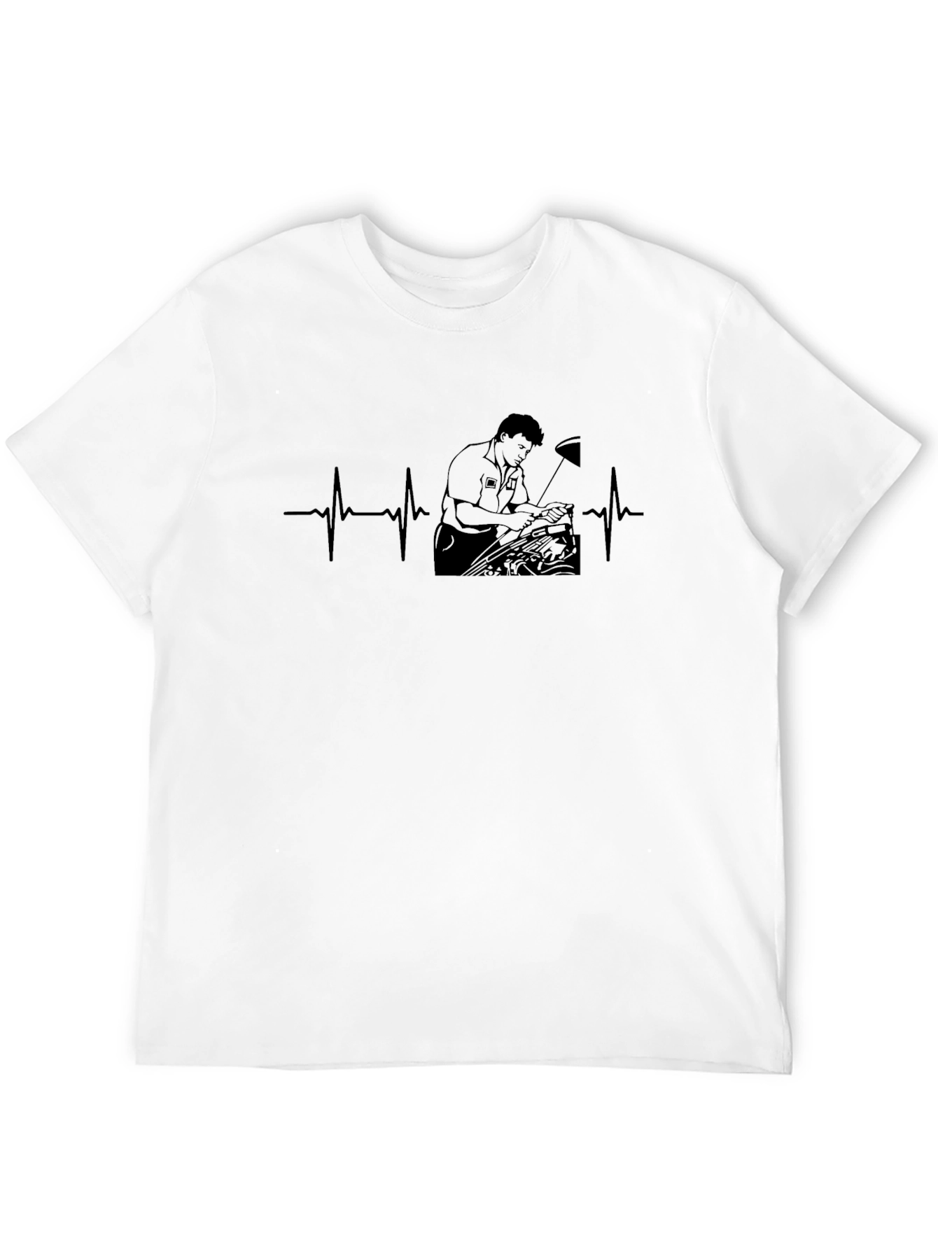 Mechanic Heartbeat T-Shirt - Auto Repair Design