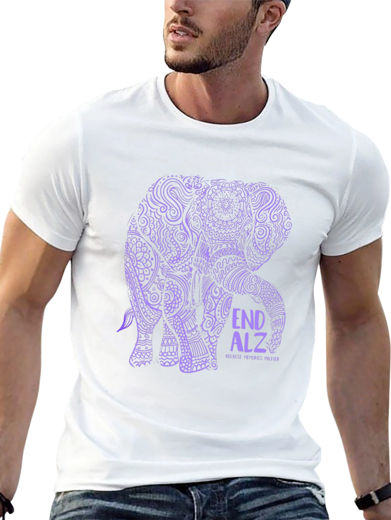 End ALZ Elephant Graphic Tee - Black