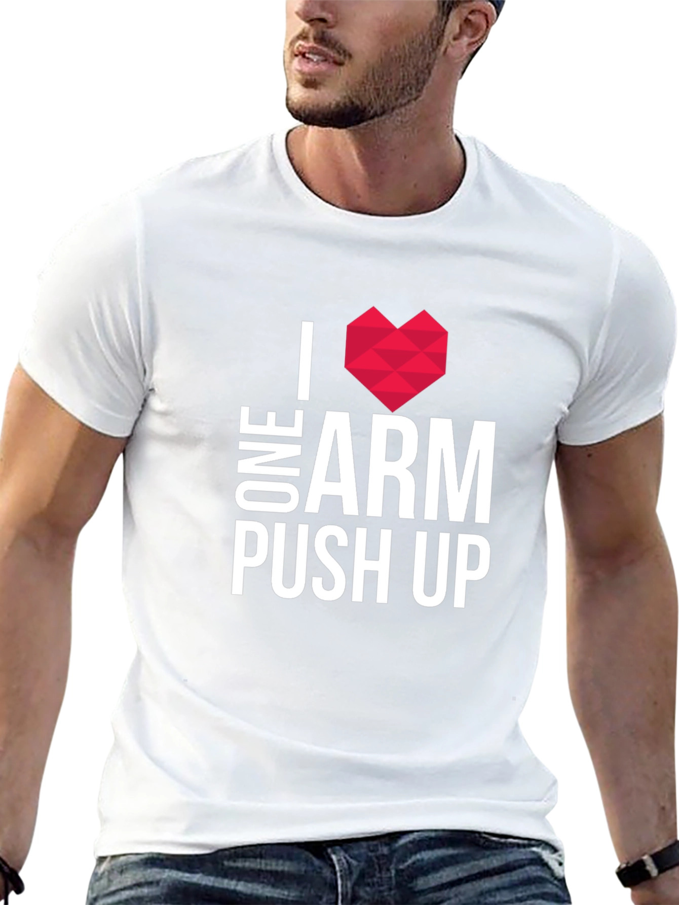 I Heart One Arm Push Ups Graphic Tee