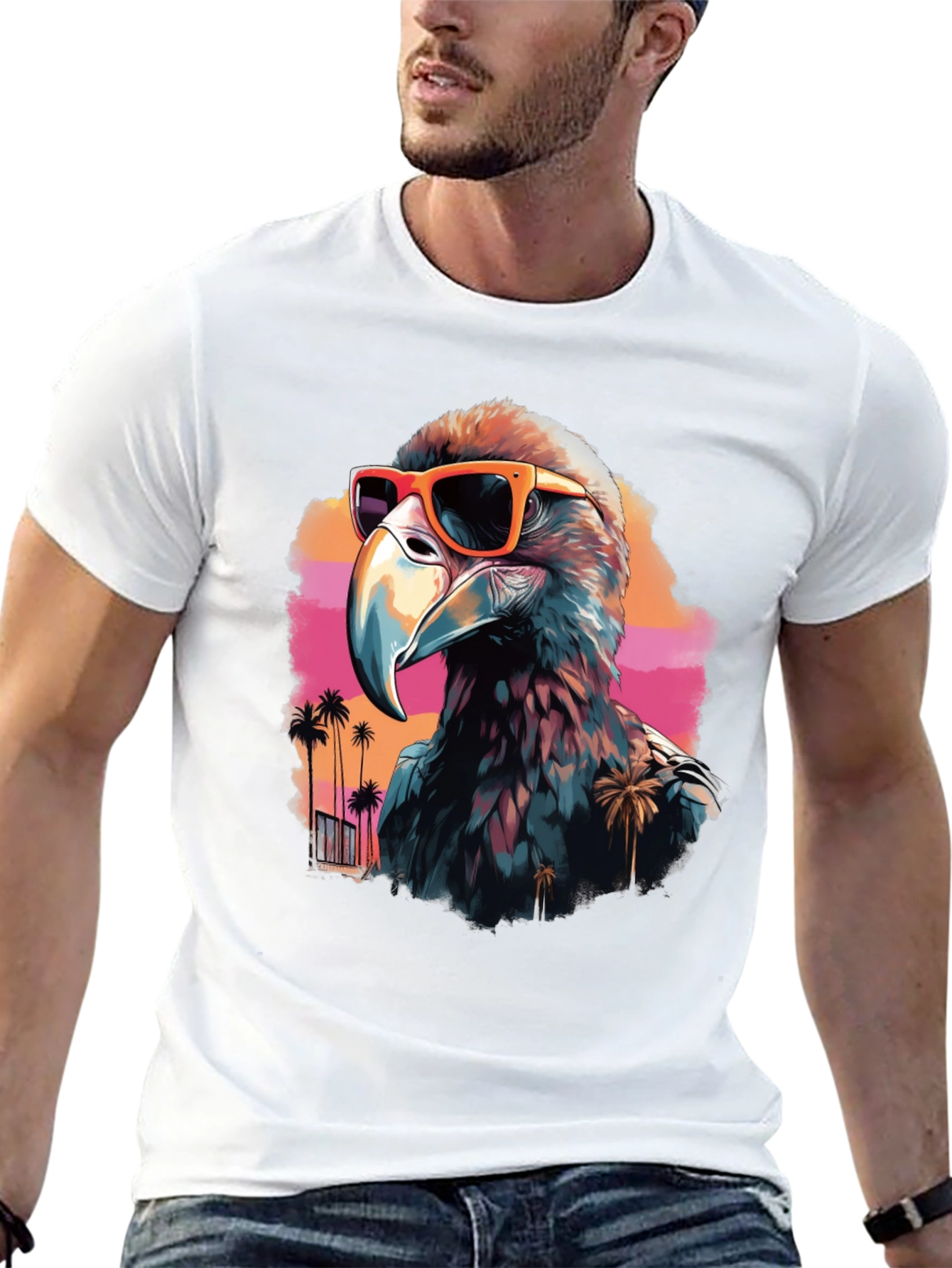 Cool Eagle with Sunglasses Black T-Shirt