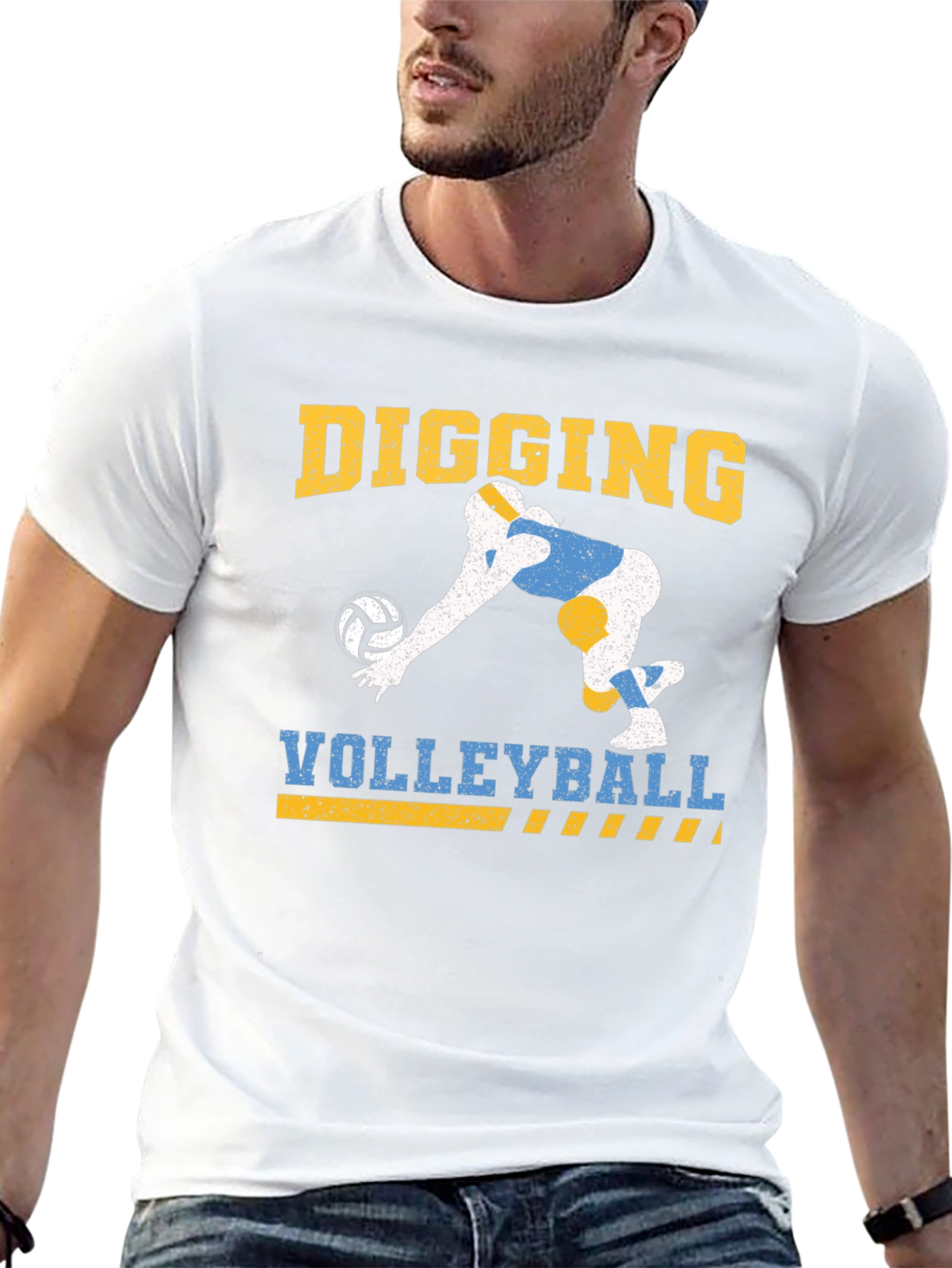 Digging Volleyball Graphic Tee - Black