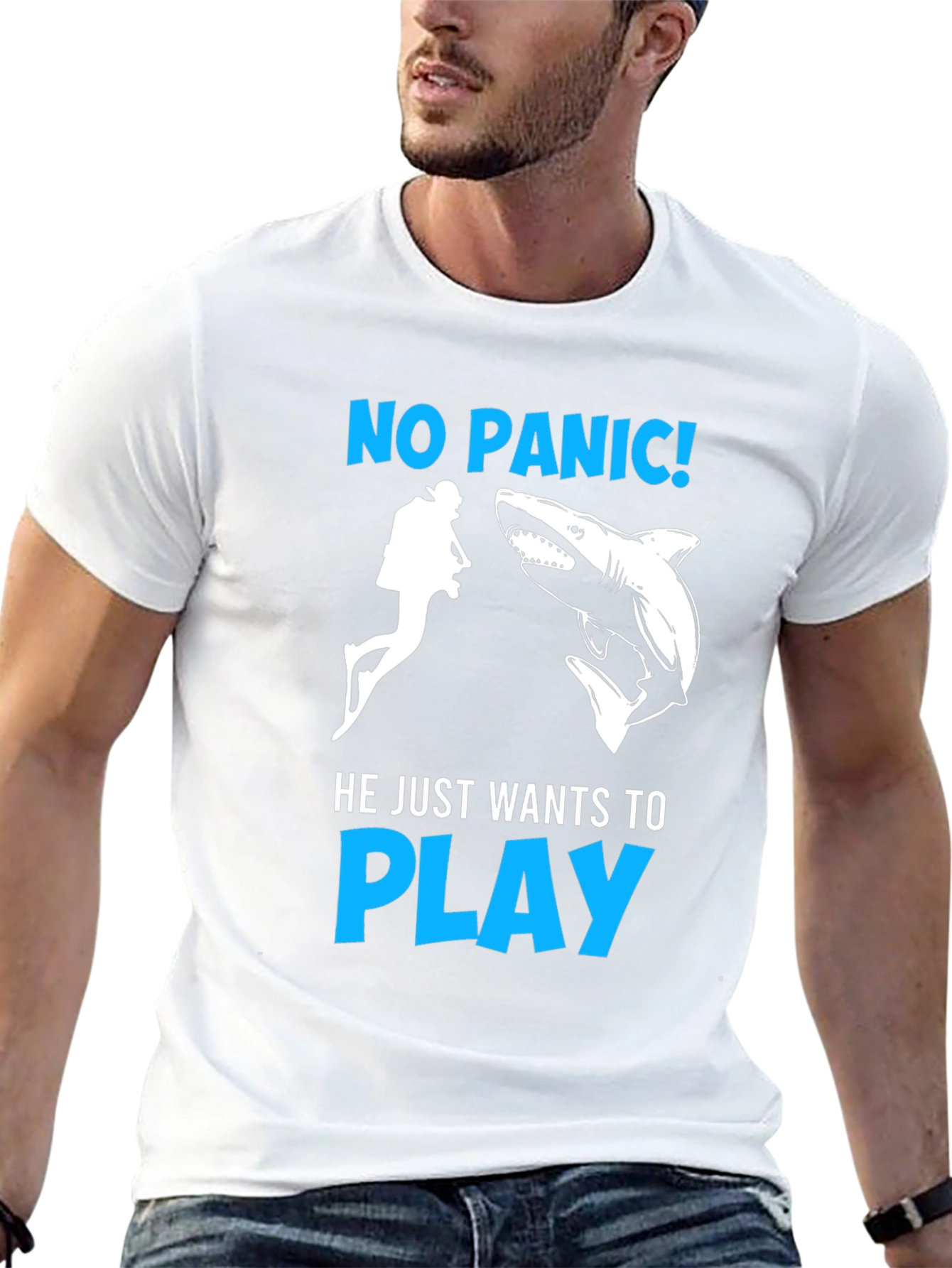 No Panic Shark Play T-Shirt