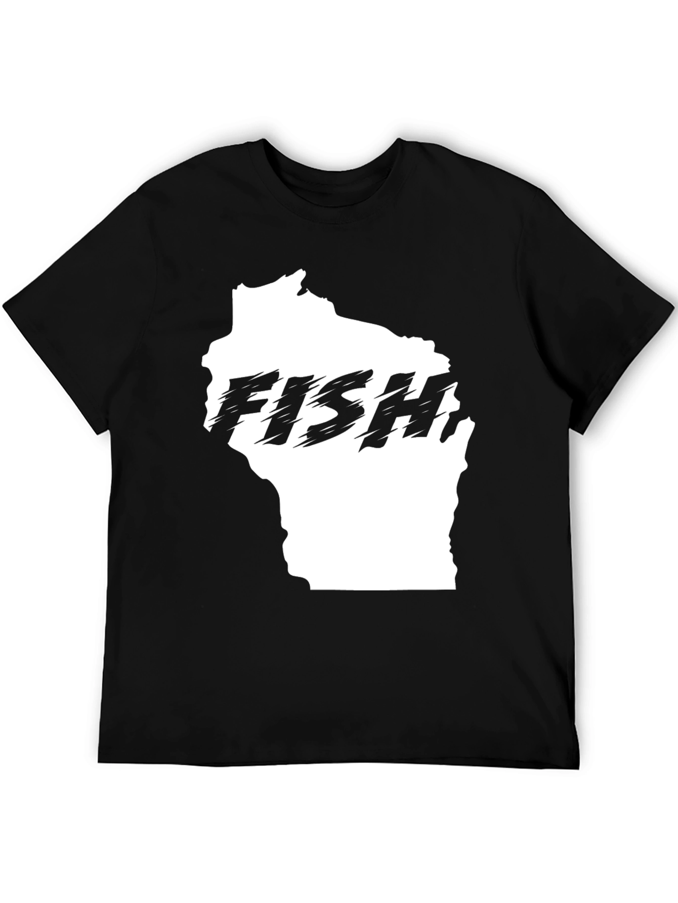 Wisconsin Fishing T-Shirt - Black