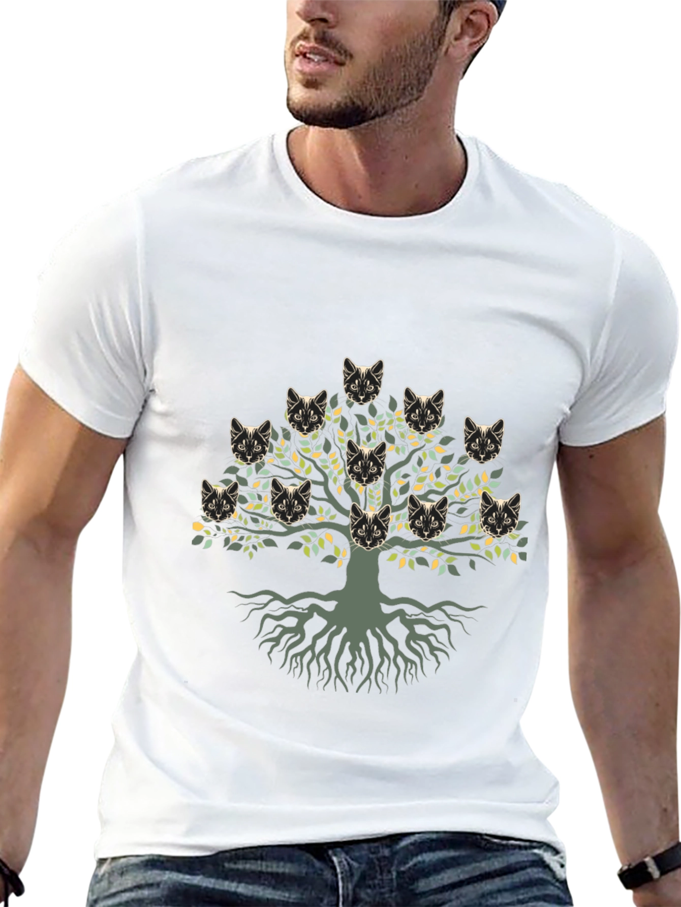 Cat Family Tree T-Shirt - Unique Graphic Tee