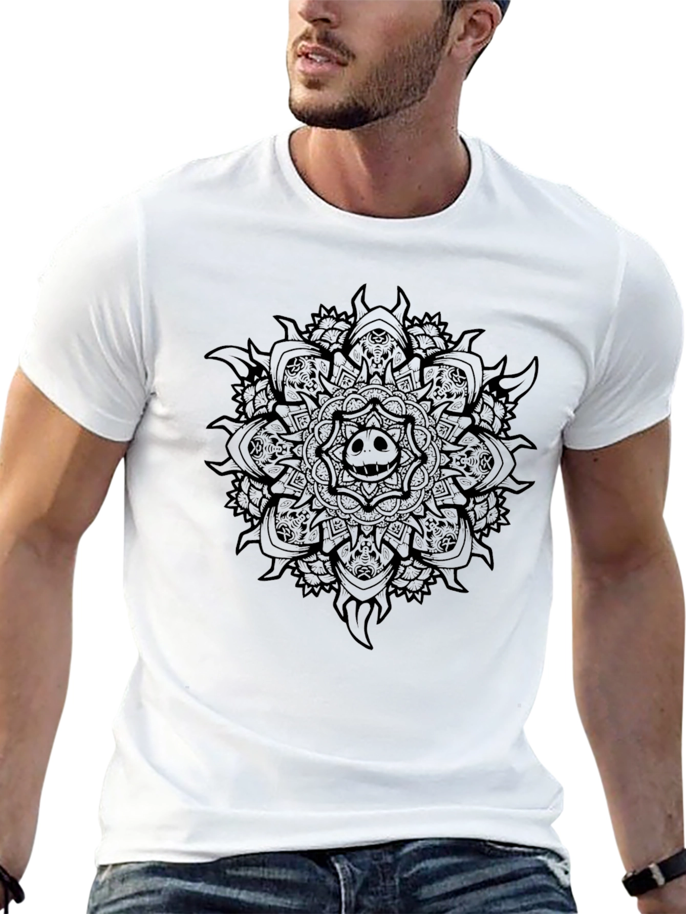 Black Jack Skellington Mandala T-Shirt