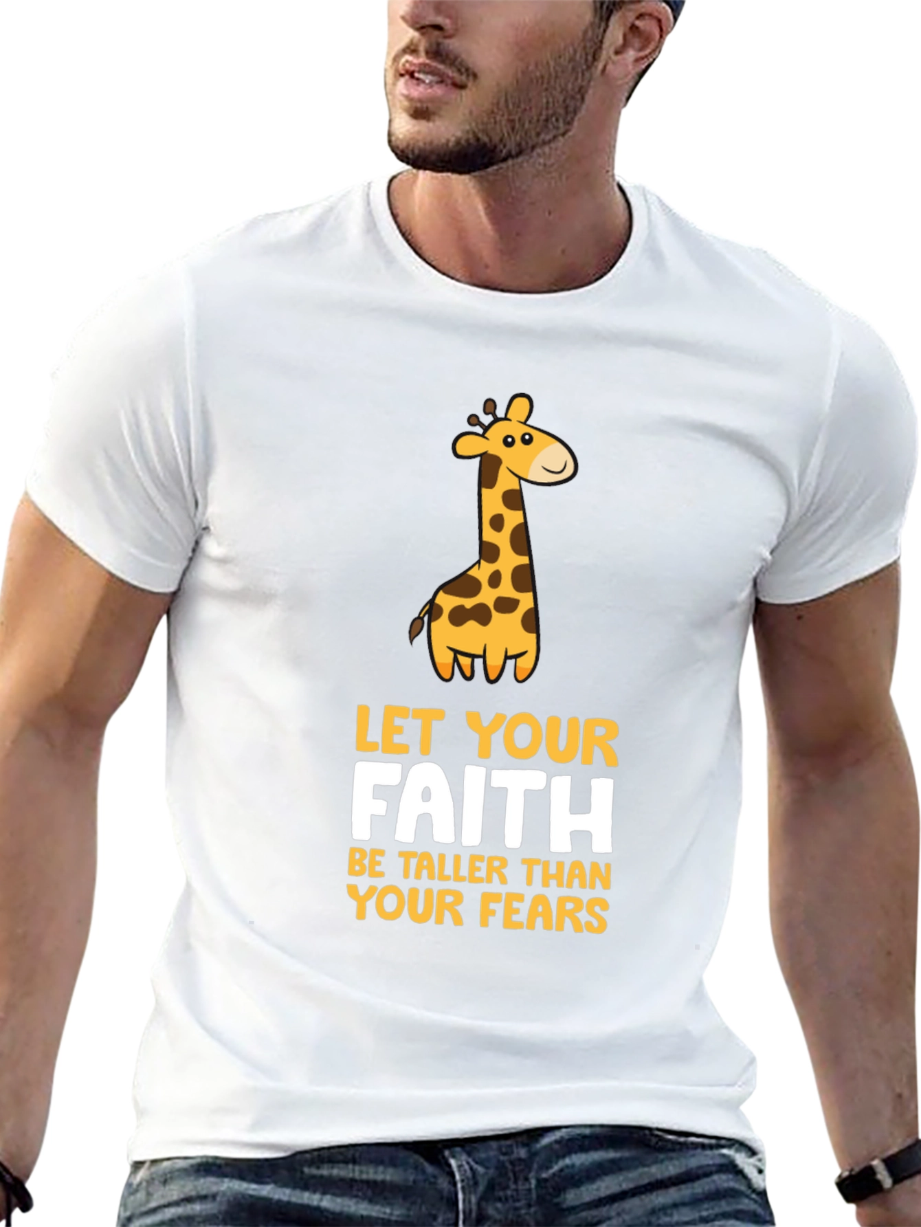 Faith Giraffe Graphic Tee - Unisex Black T-Shirt