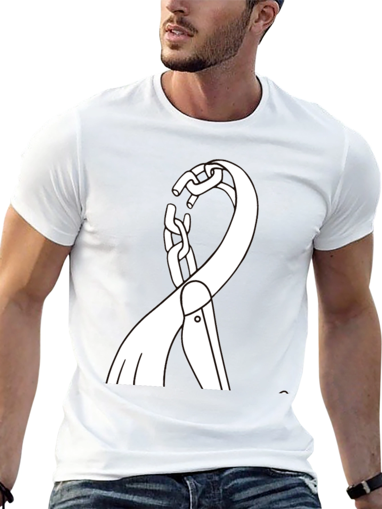 Freedom Chain Ribbon Graphic Tee - Black