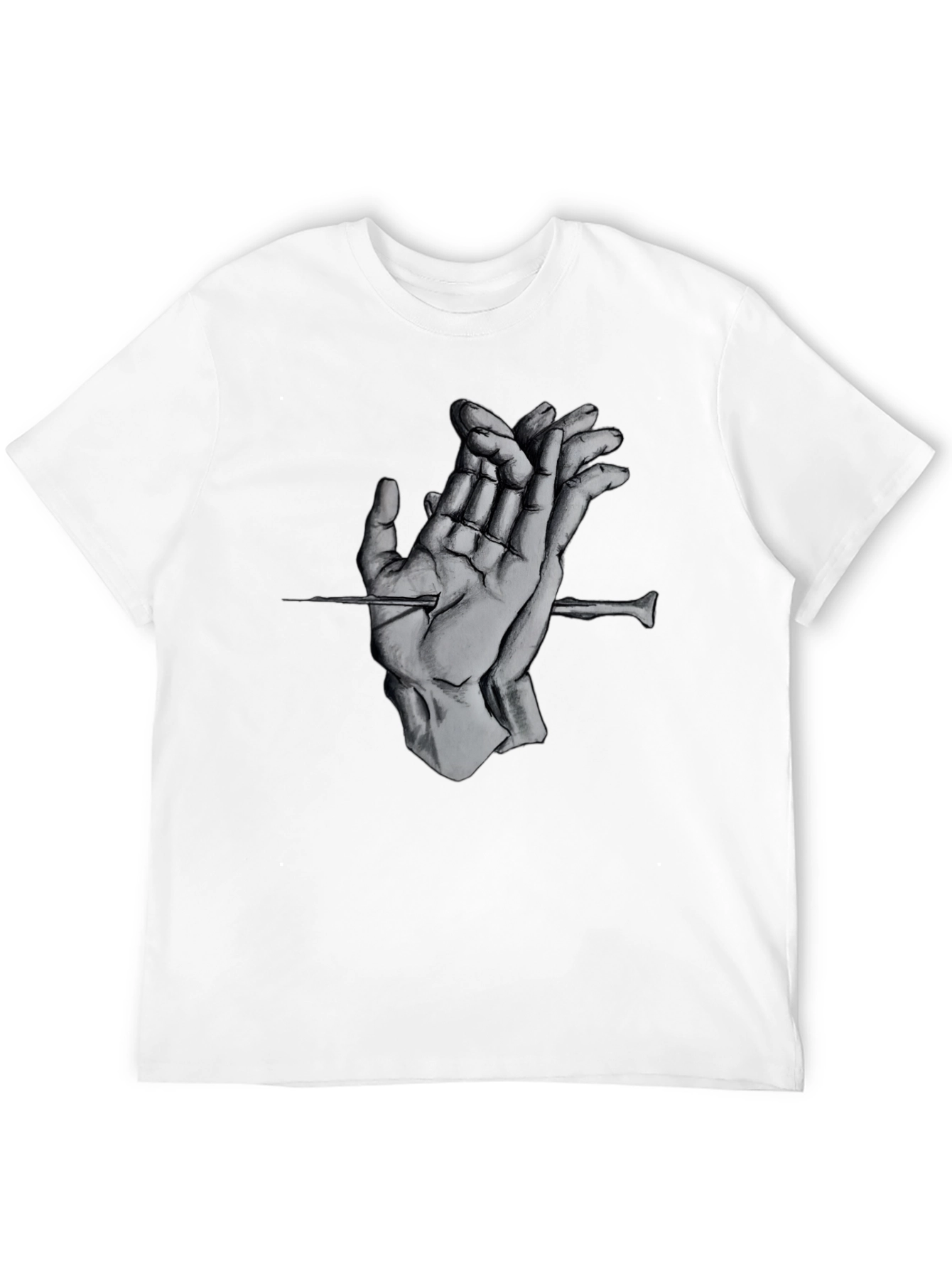 Surreal Hands Black Tee - Expressive Graphic Design