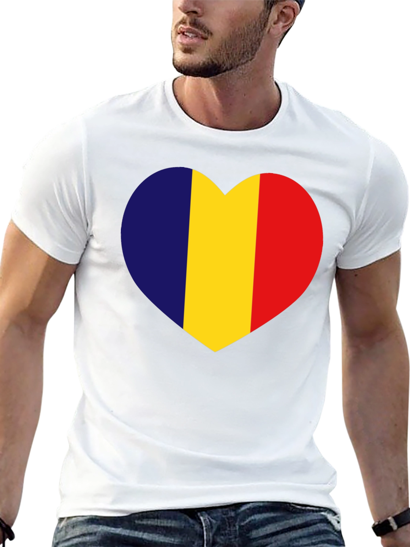 Romania Flag Heart T-Shirt - Show Your Love!