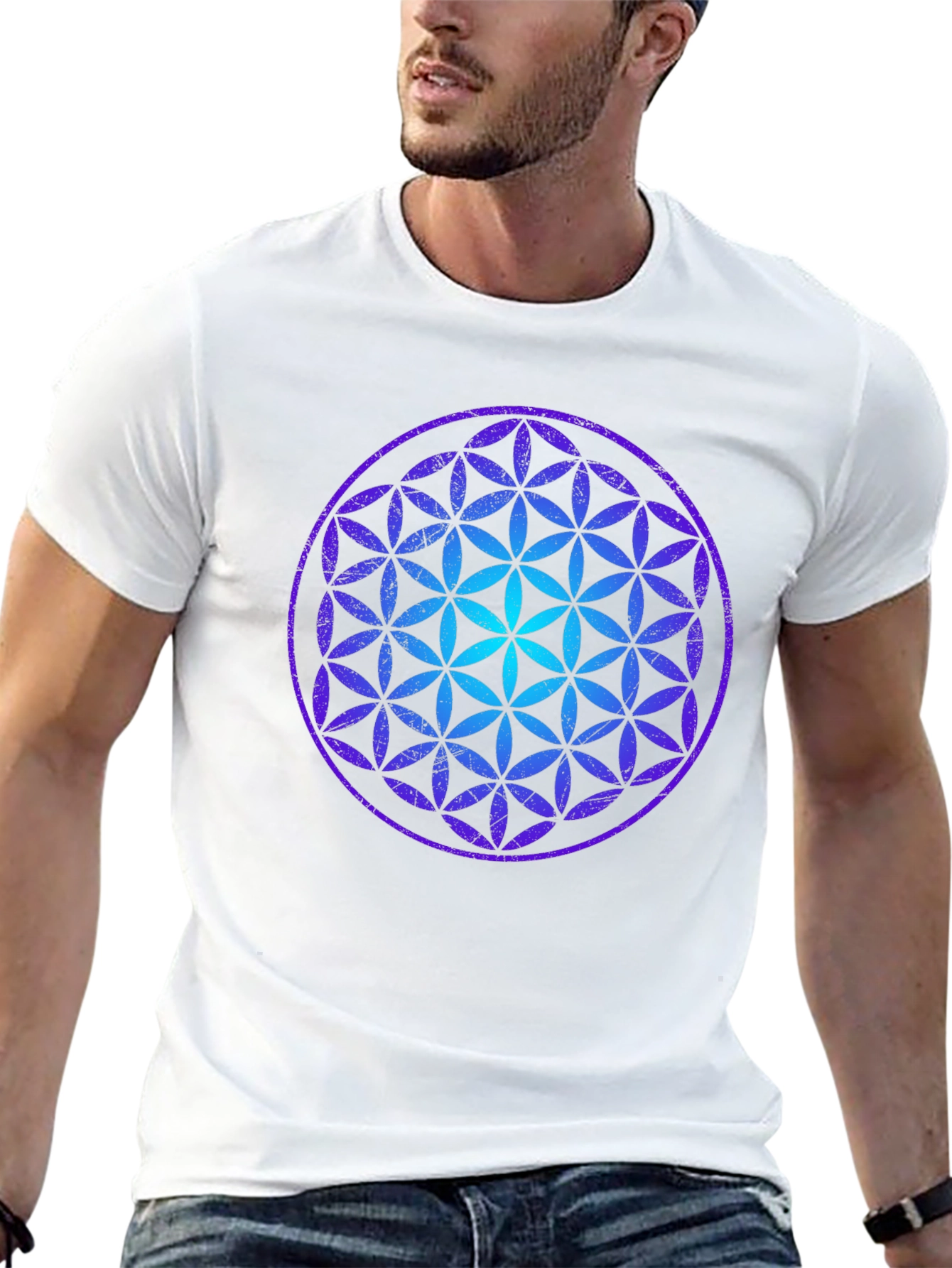 Flower of Life Graphic Tee - Black Cotton