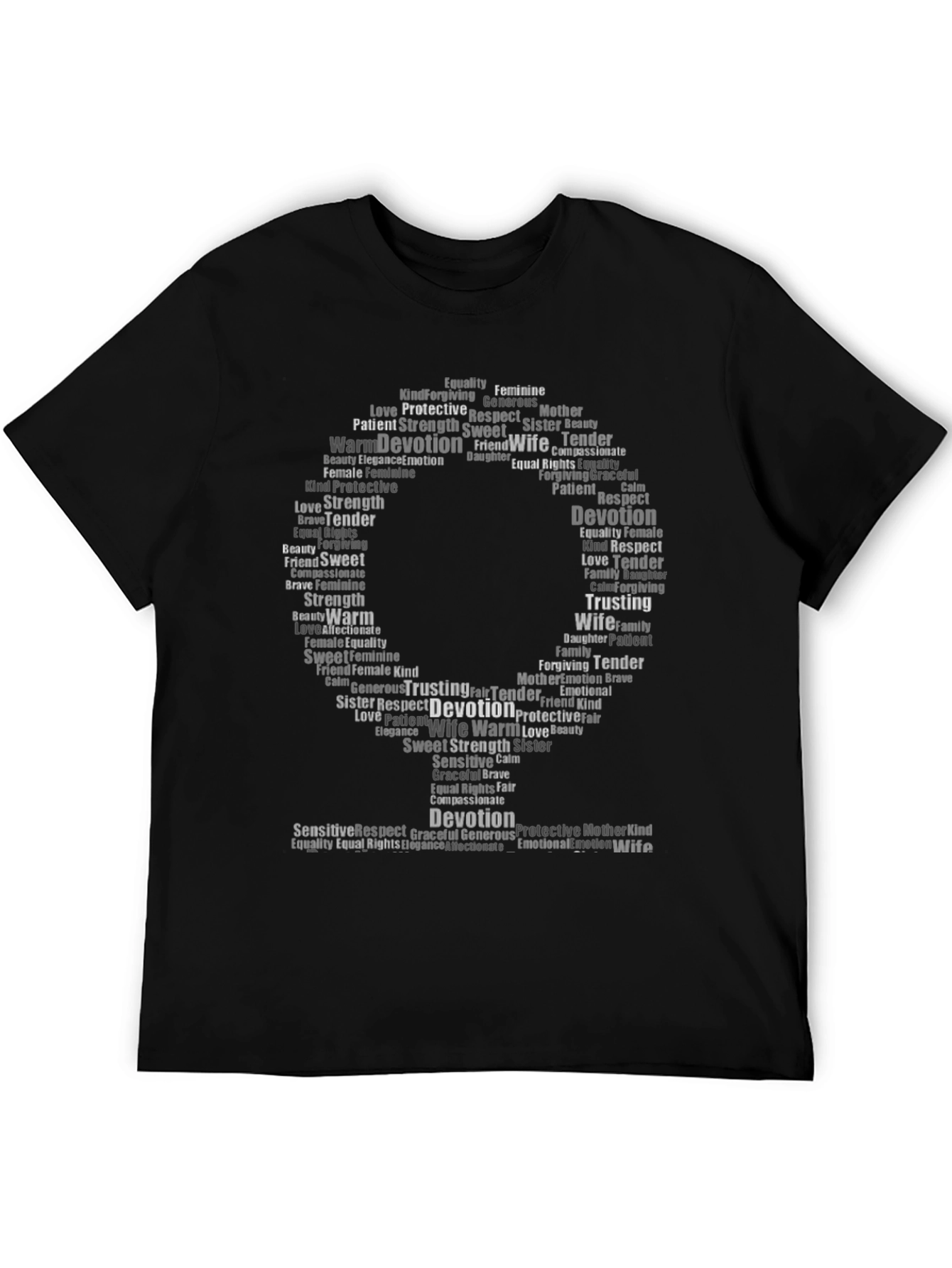Word Art Wife T-Shirt - Devotion Love Strength