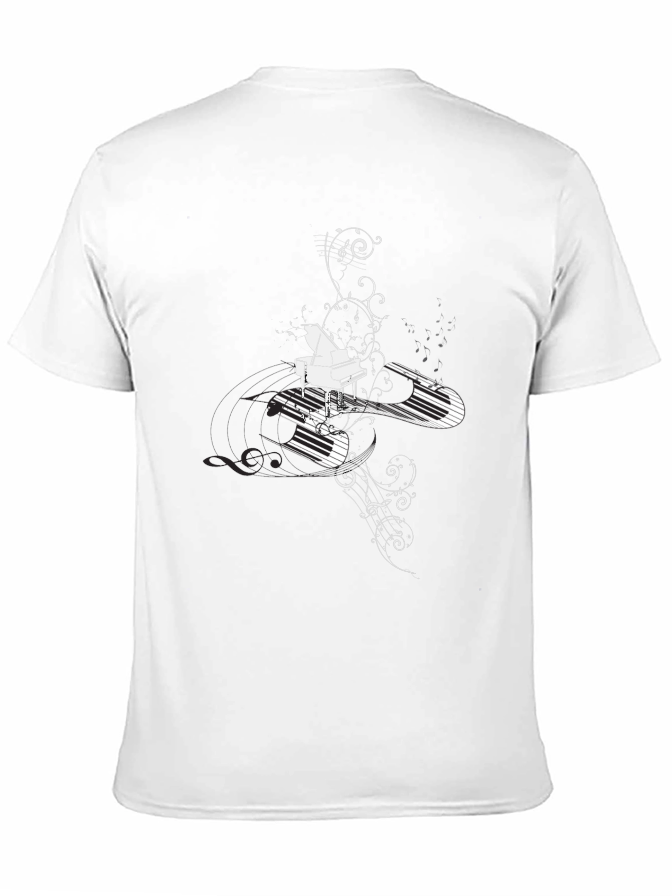 Piano Keys Graphic Tee - Black Cotton Blend