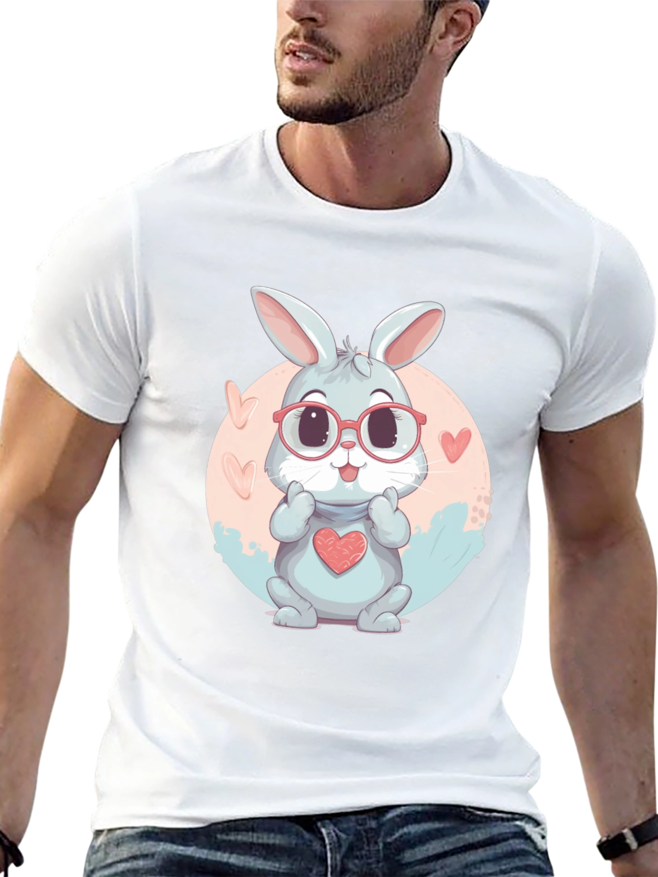 Cute Bunny Heart T-Shirt - Adorable Design