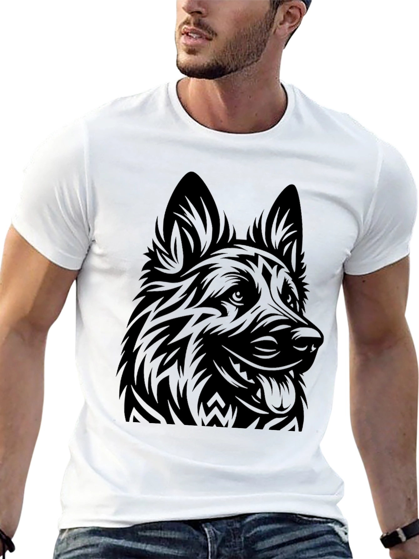 German Shepherd Graphic T-Shirt - Black