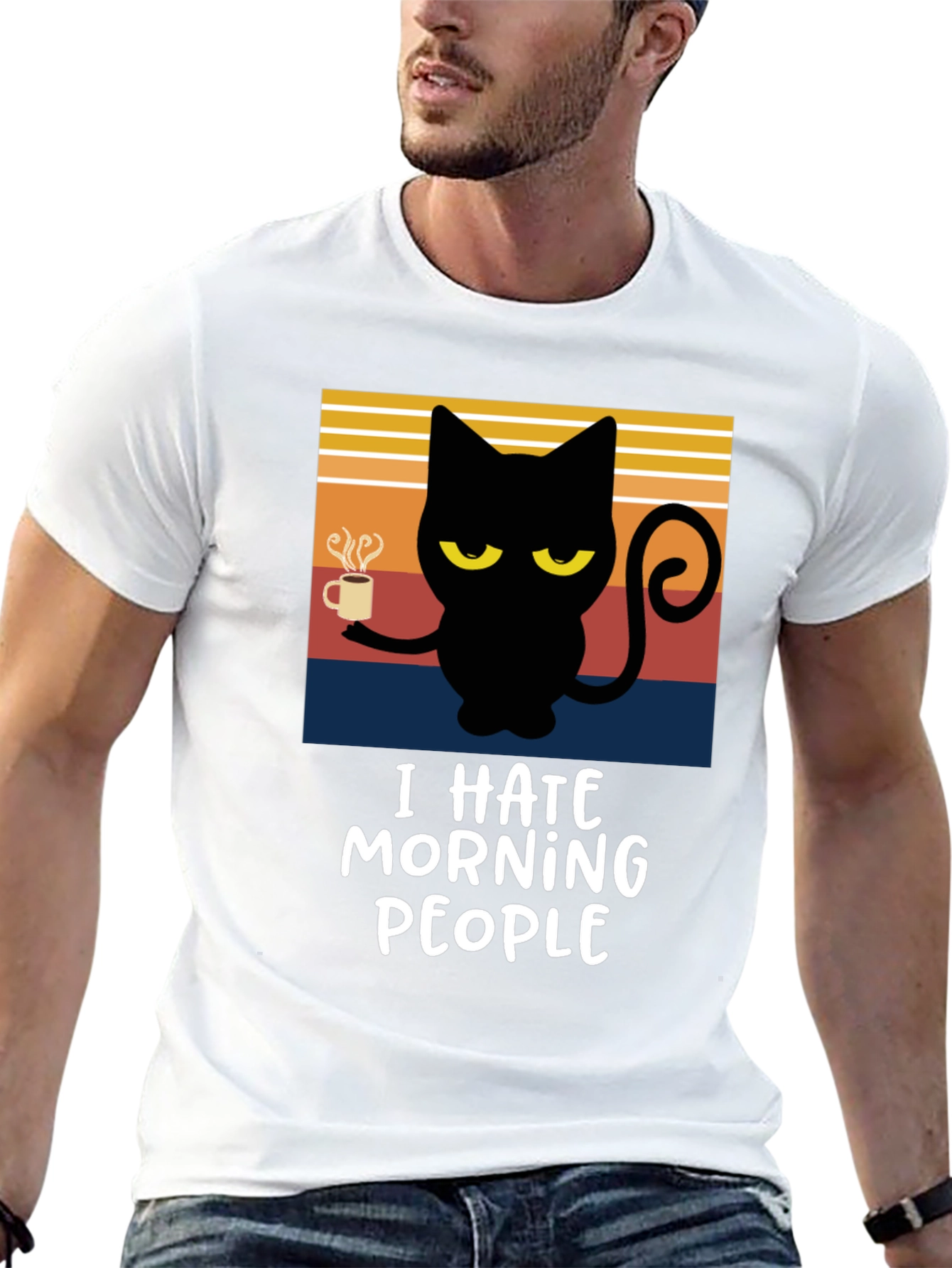 I Hate Morning People Cat T-Shirt