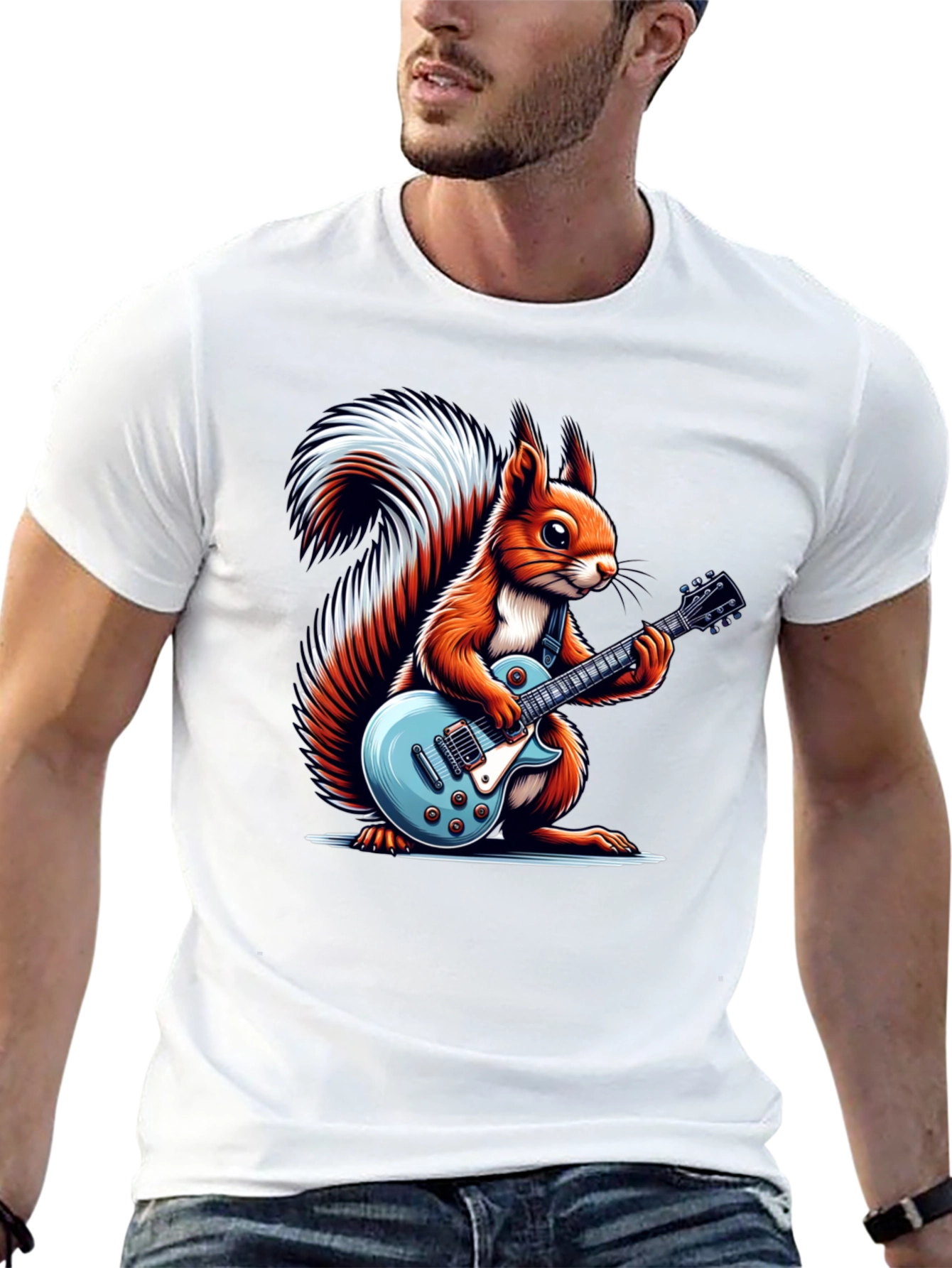 Squirrel Guitarist Graphic T-Shirt