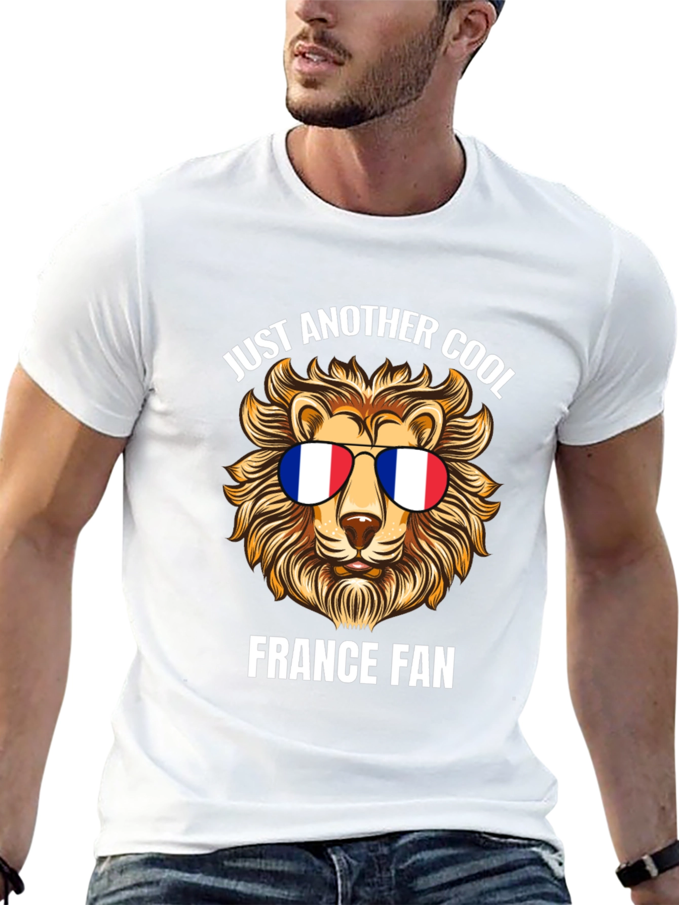 Cool France Fan Lion Graphic T-Shirt