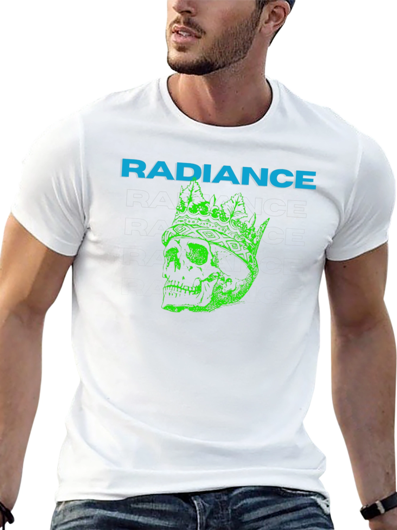 Radiance Crowned Skull Graphic T-Shirt - Black