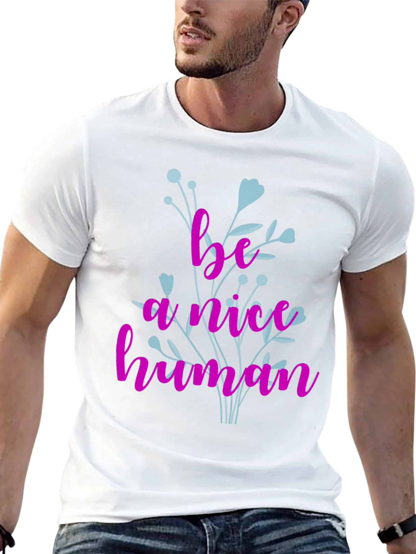 Be A Nice Human Graphic T-Shirt - Black