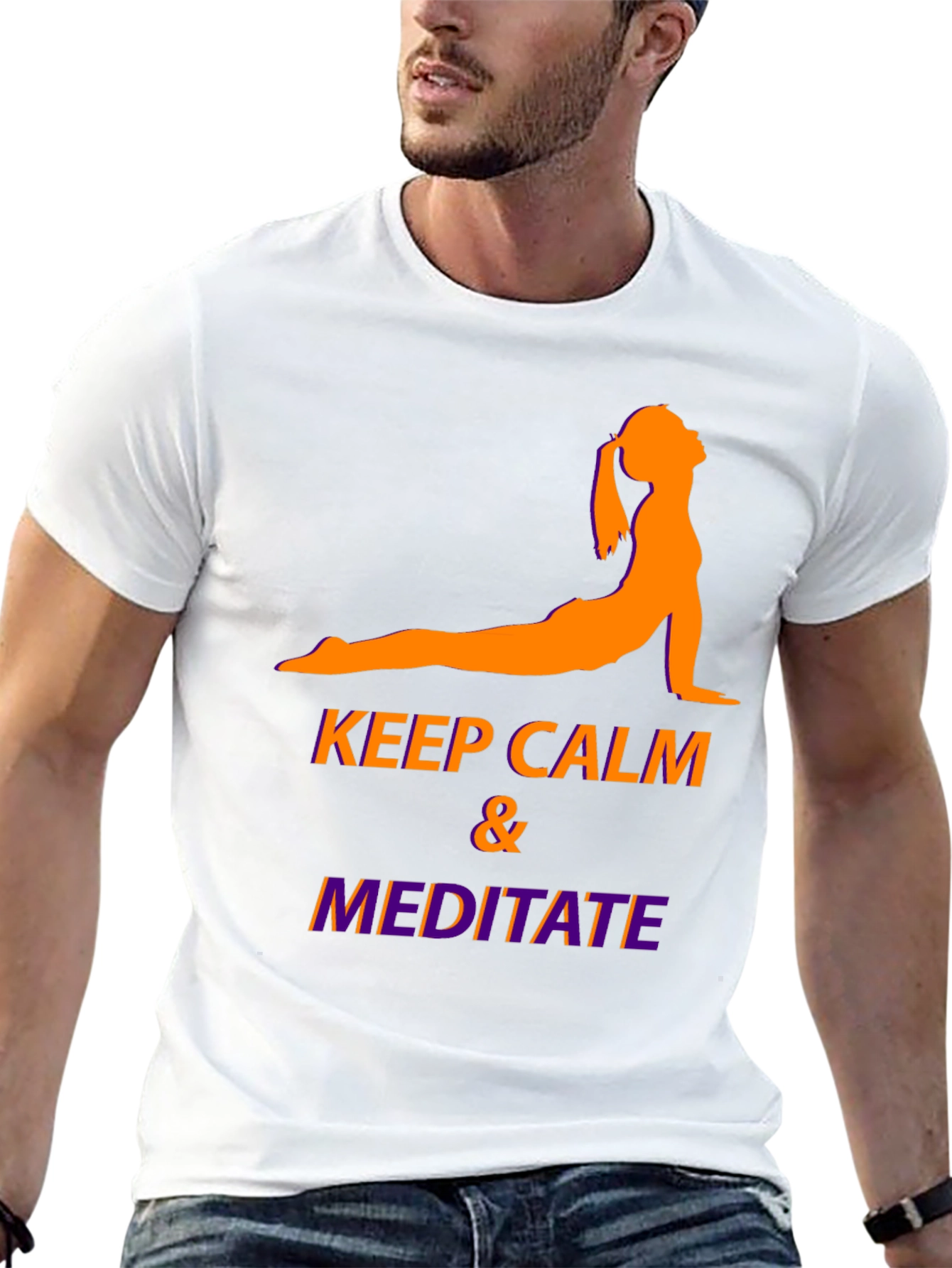 Keep Calm & Meditate Black Graphic Tee