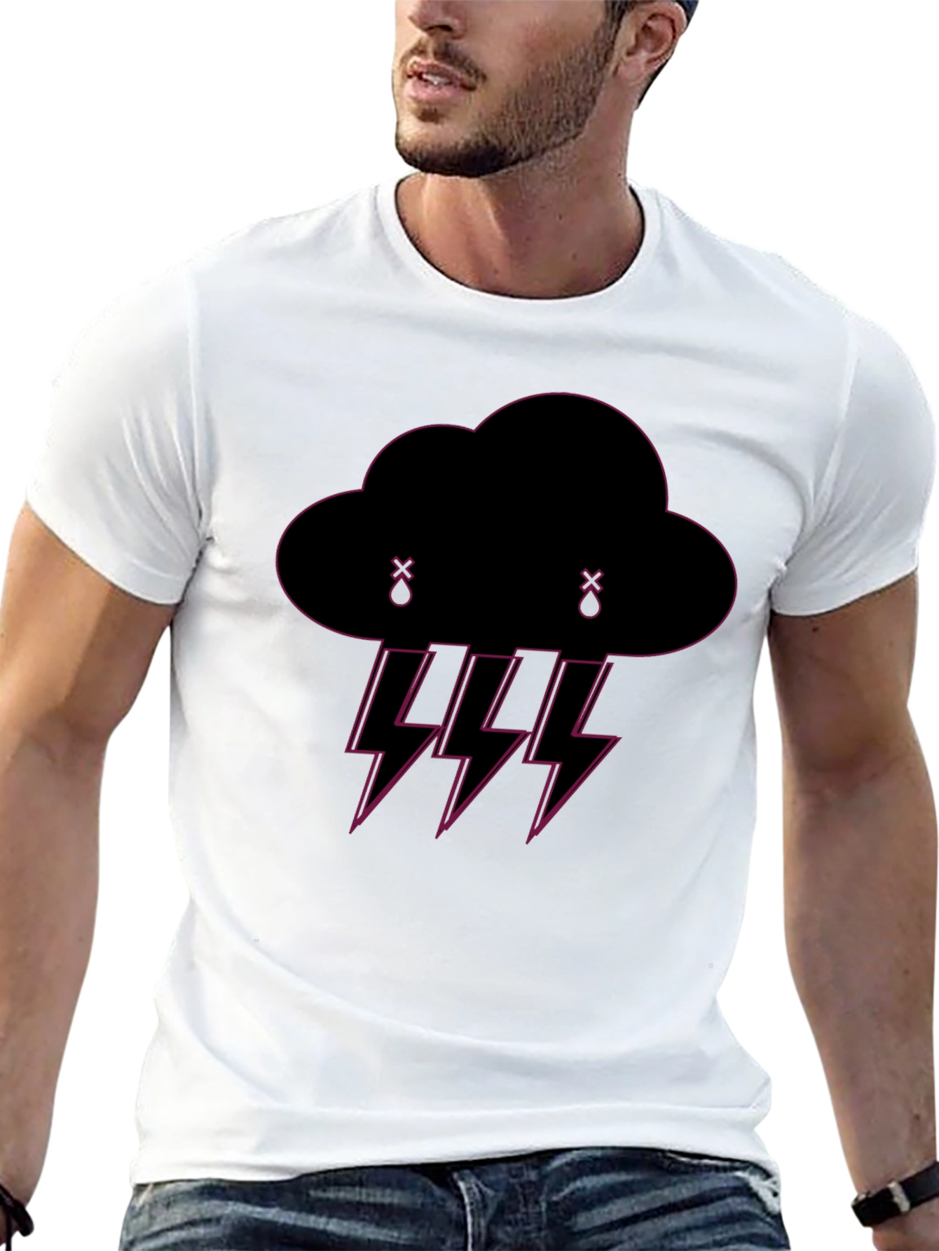 Rain Cloud Graphic Black T-Shirt