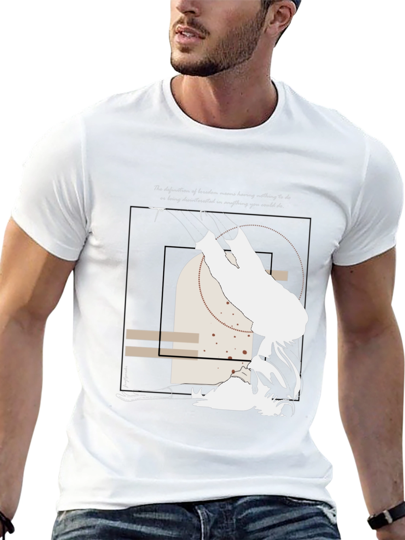 Abstract Graphic Print Crew Neck T-Shirt