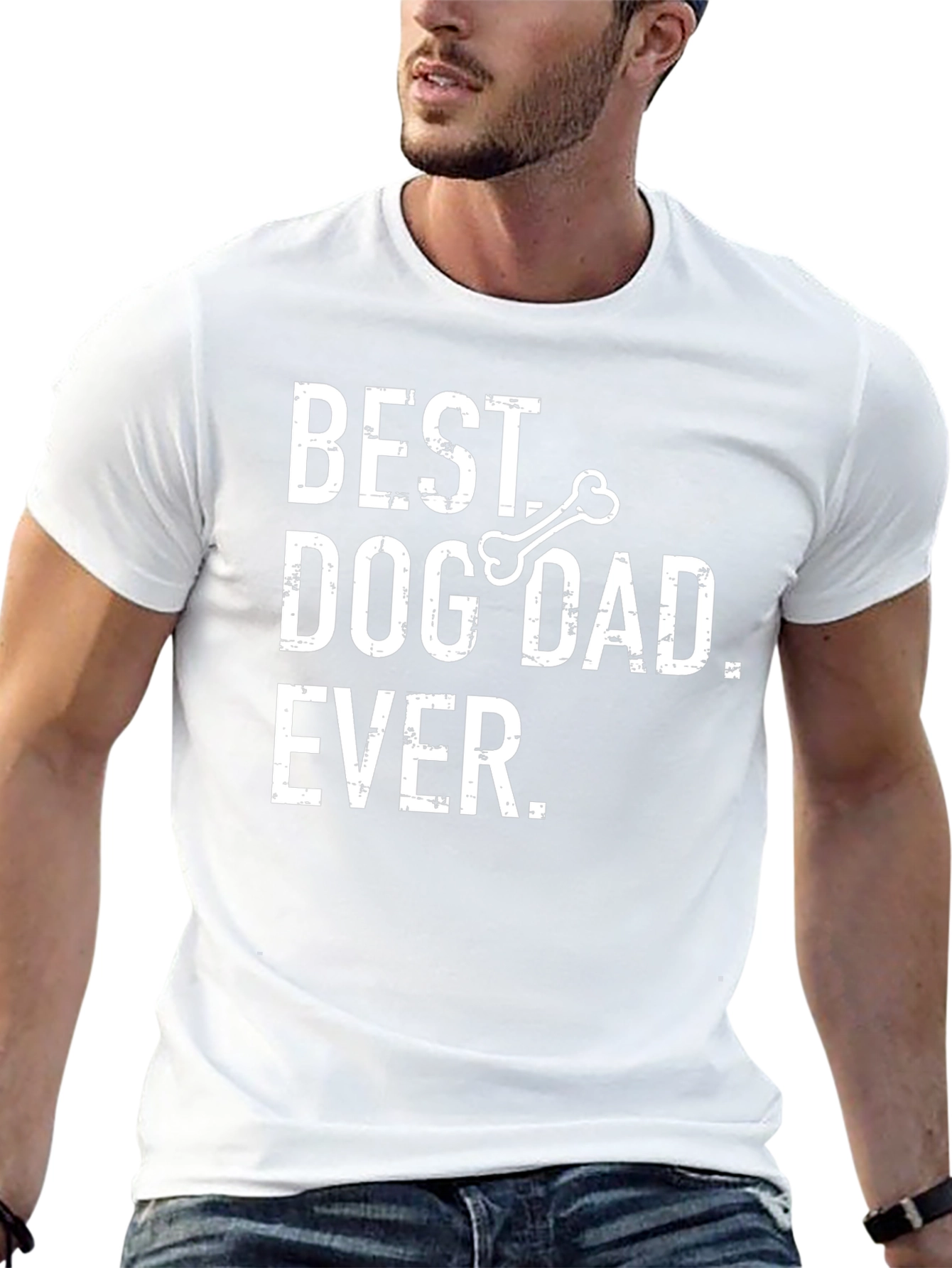 Best Dog Dad Ever T-Shirt Mens Black Tee