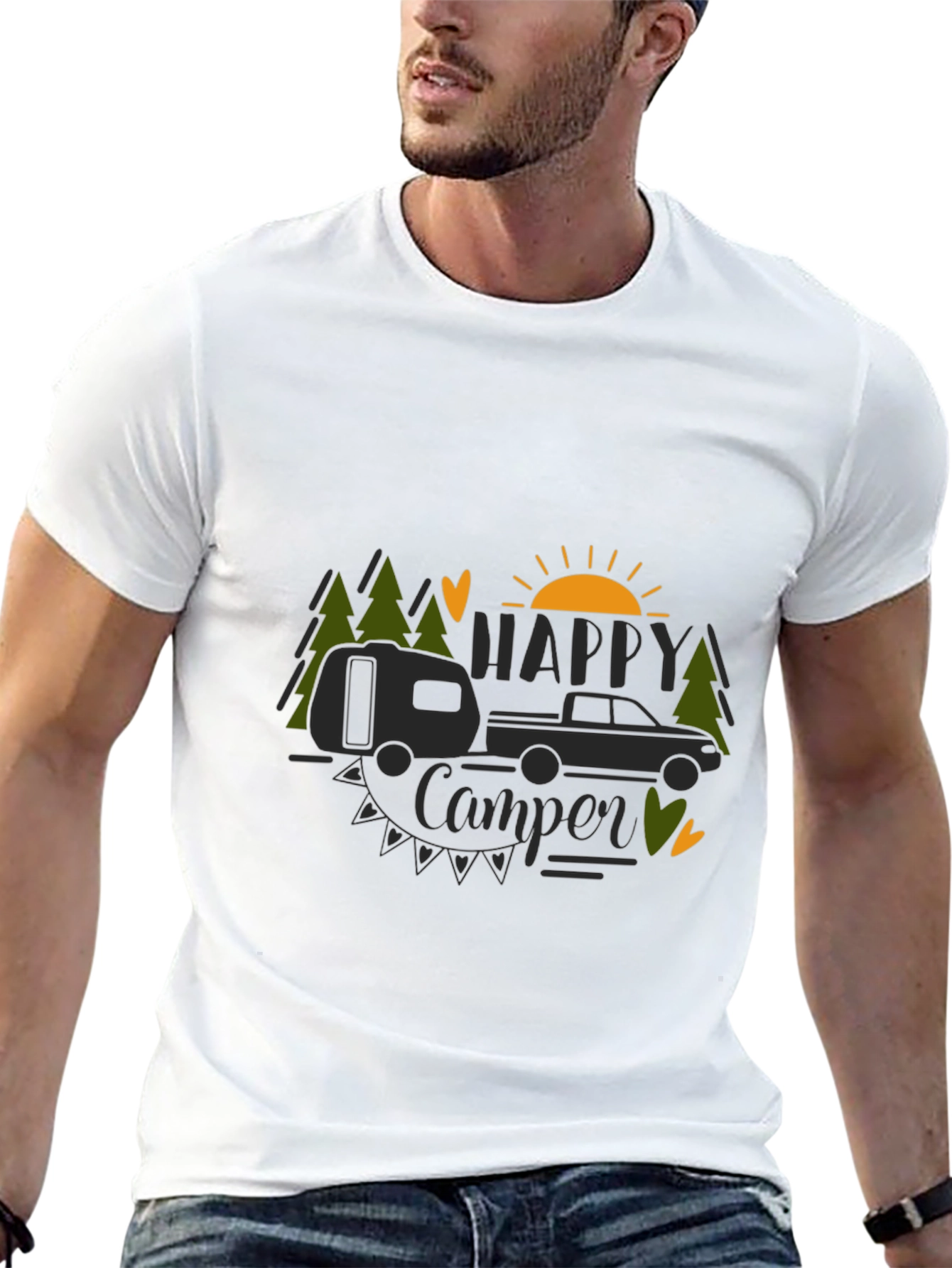 Happy Camper Graphic Tee - Outdoor Adventure Shirt