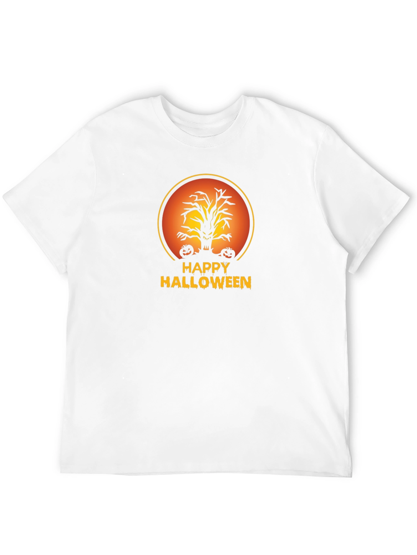 Happy Halloween Tree Black T-Shirt